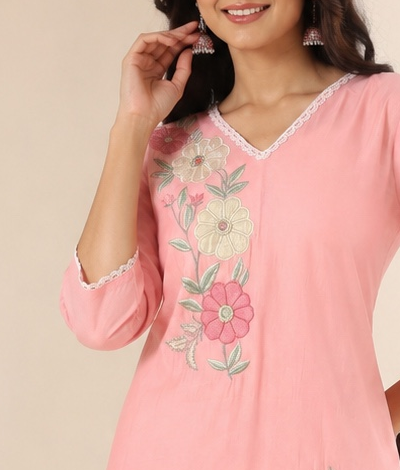 Blush Embroidered Fancy Co-ord Set