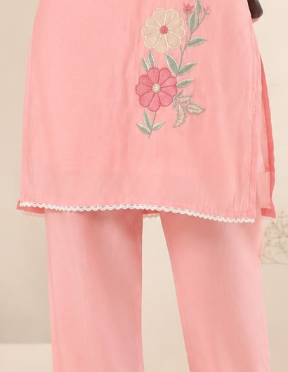 Blush Embroidered Fancy Co-ord Set