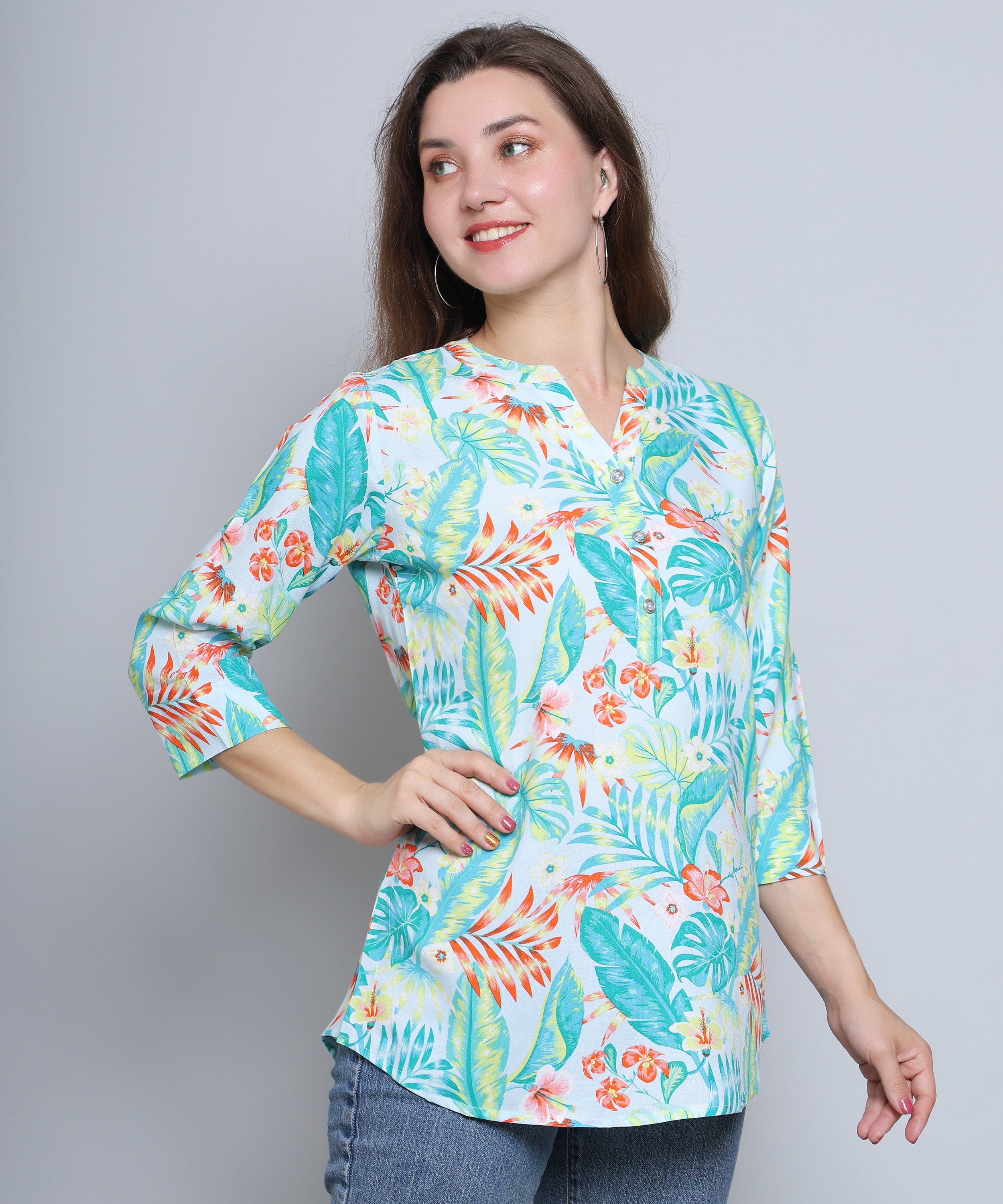 Abstract Line Print Shirt