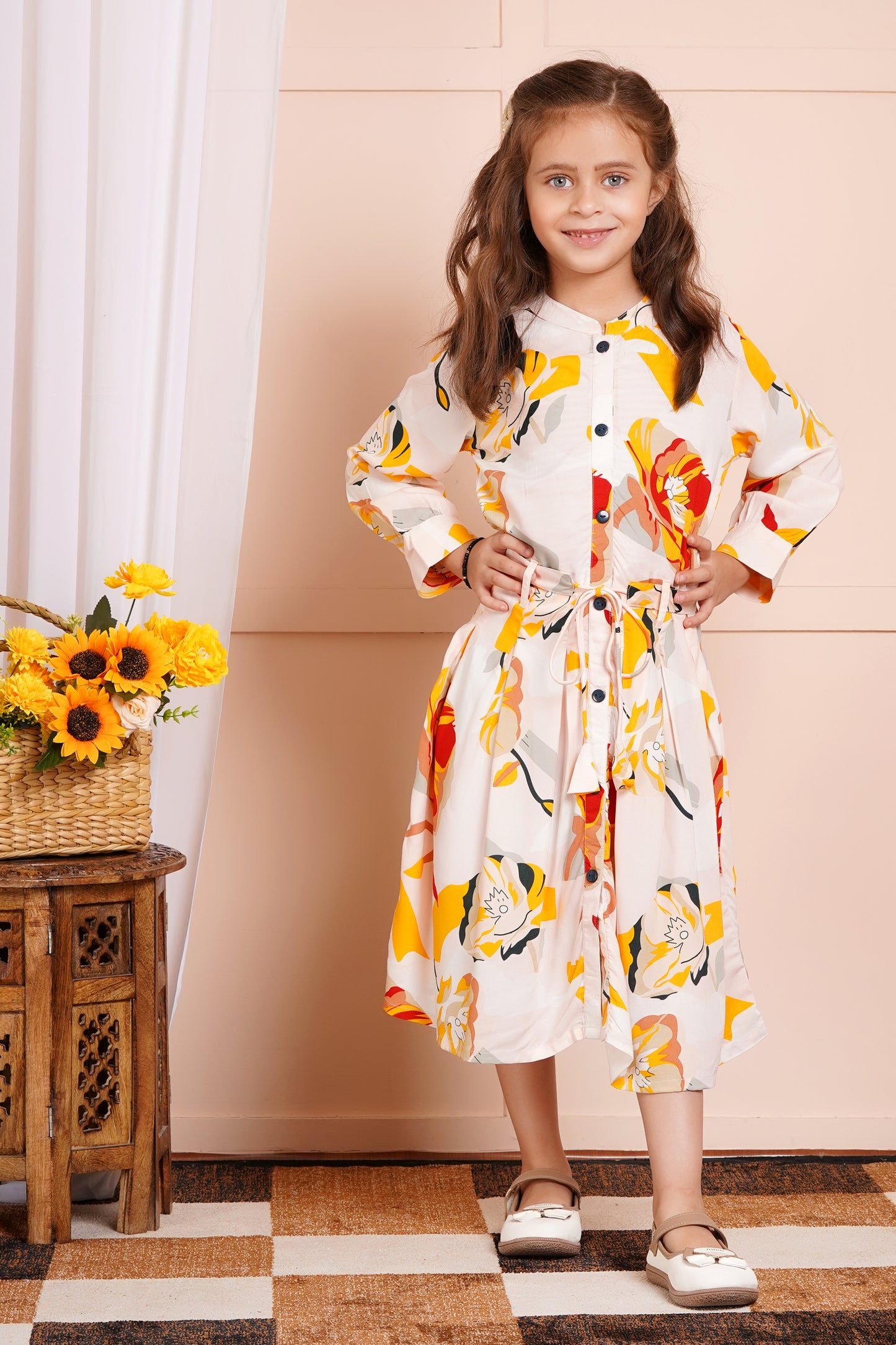 Sunshine Bloom Belted Girl's Dress