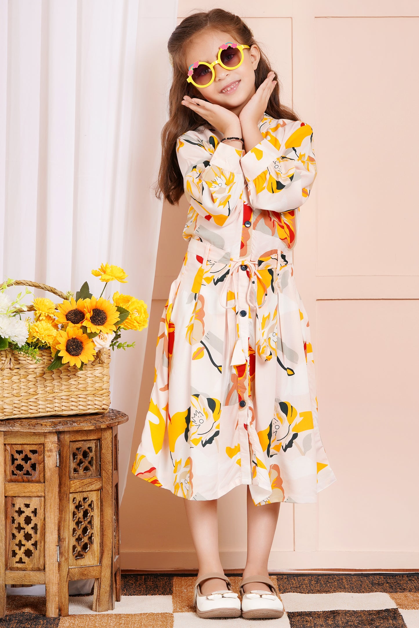 Sunshine Bloom Belted Girl's Dress
