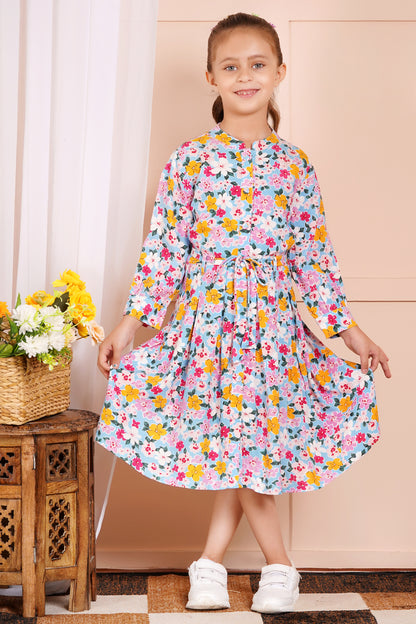 Blossom Breeze Belted Girl's Dress