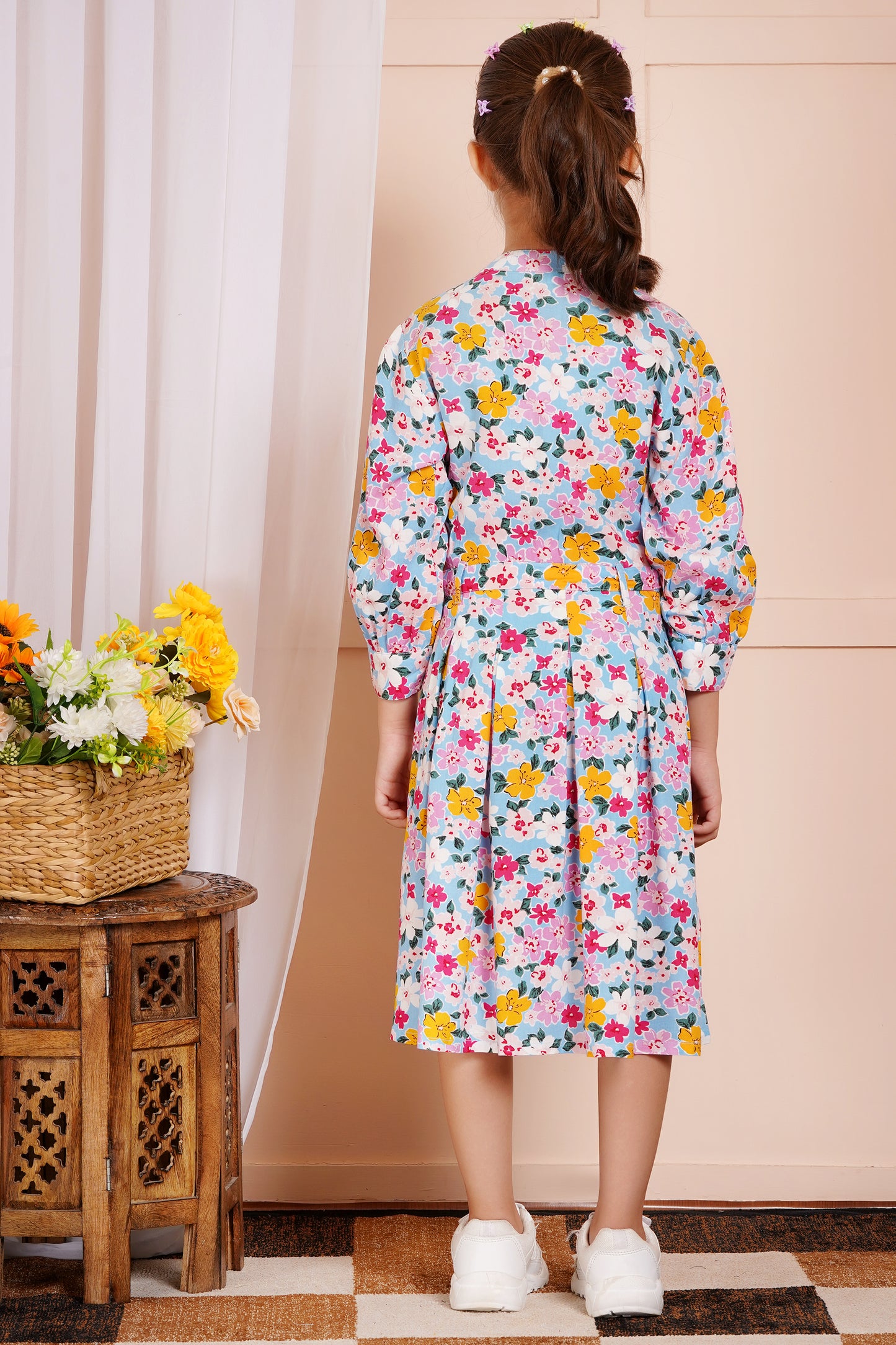 Blossom Breeze Belted Girl's Dress
