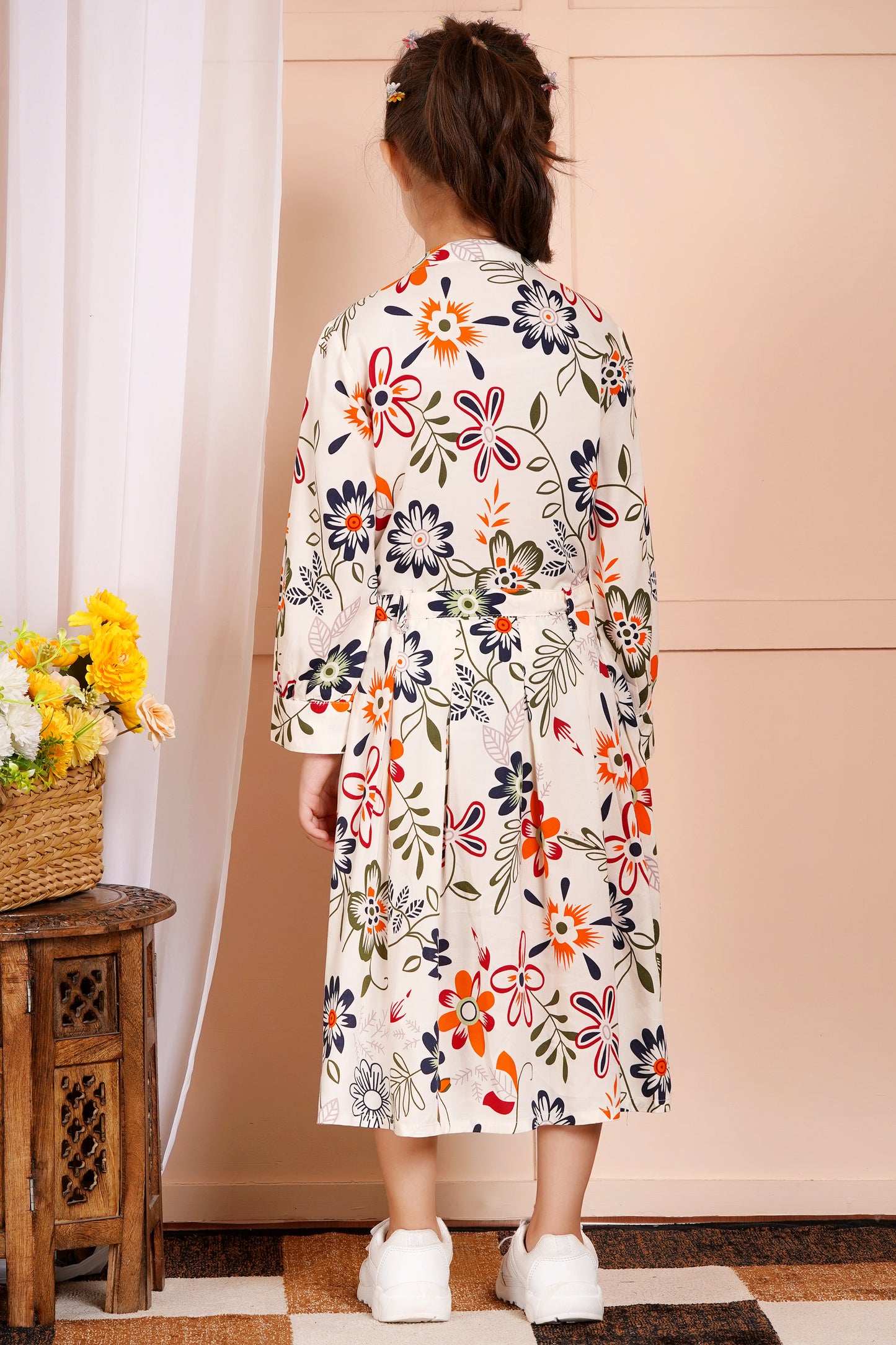 Autumn Bloom Belted Girl's Dress