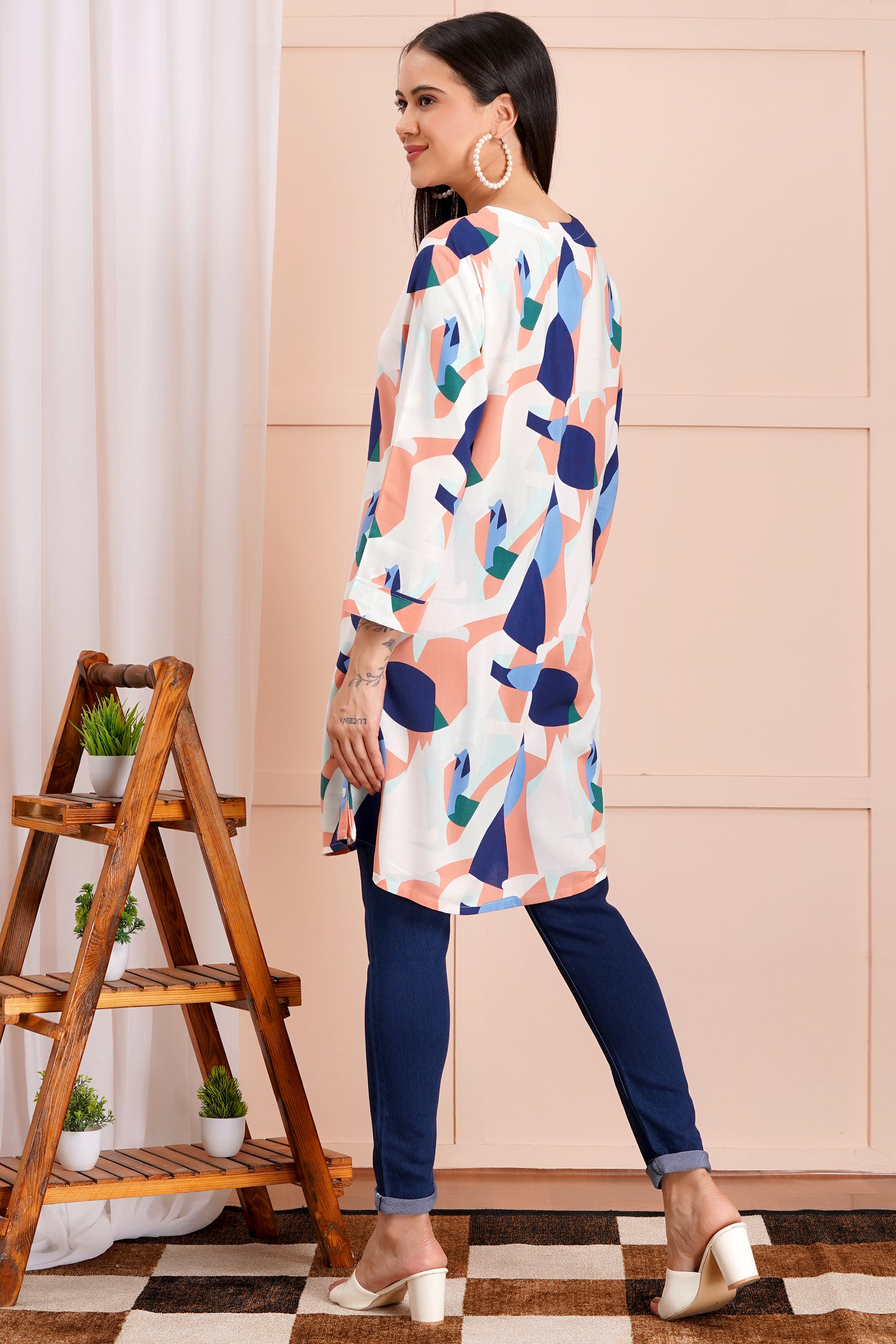Abstract Print Short Kurti