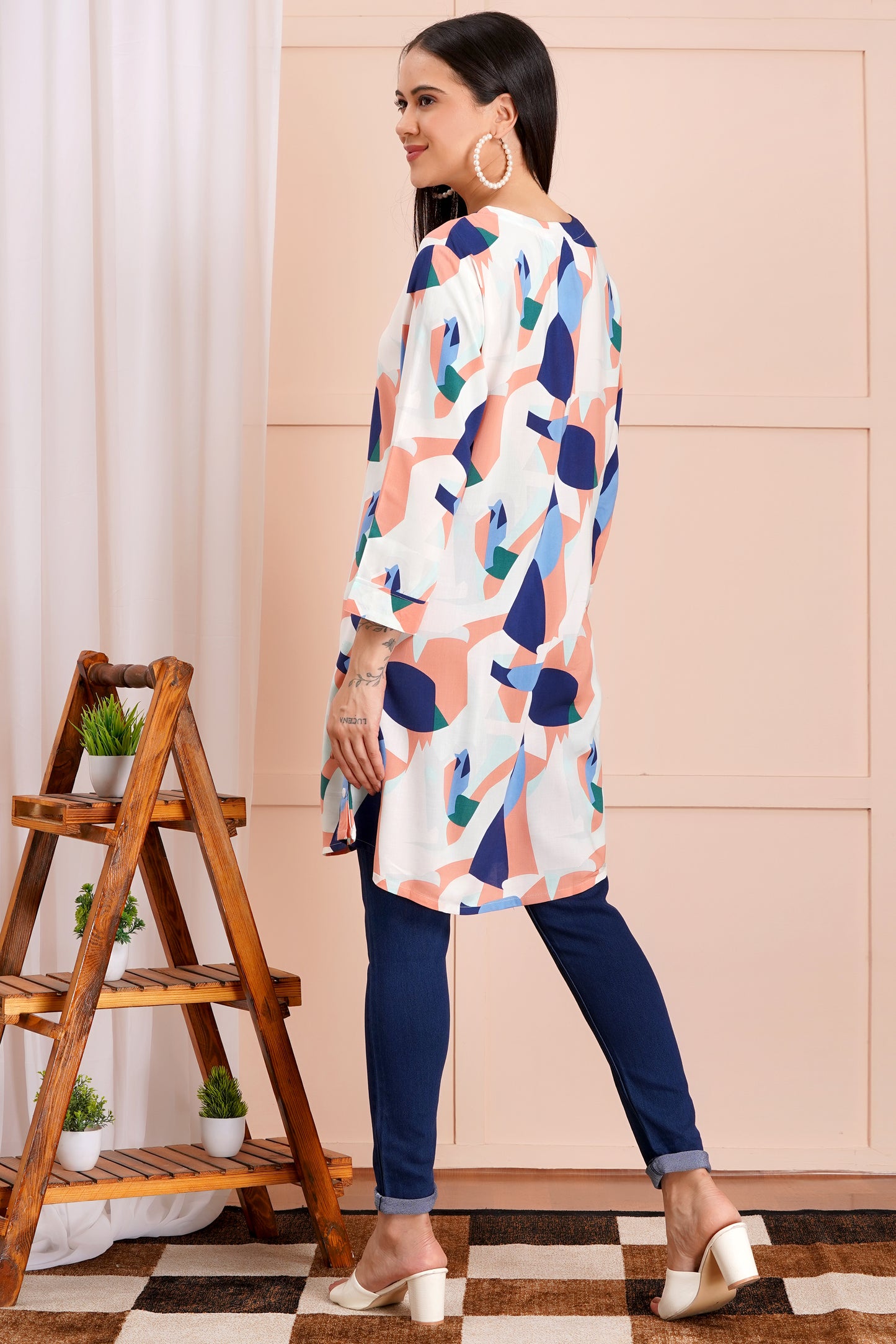 Abstract Print Short Kurti