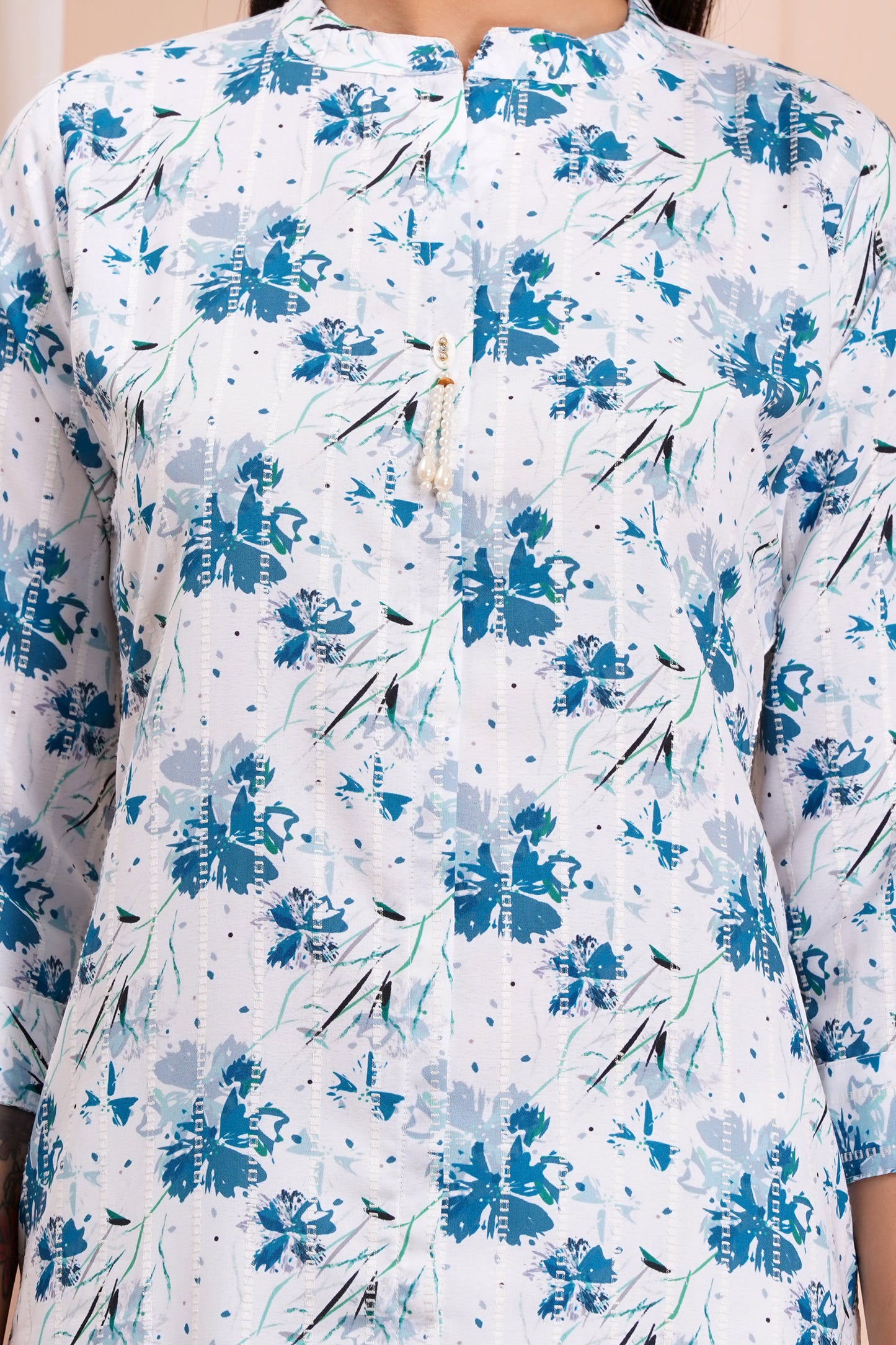 Blue Breeze Floral Printed Kurti