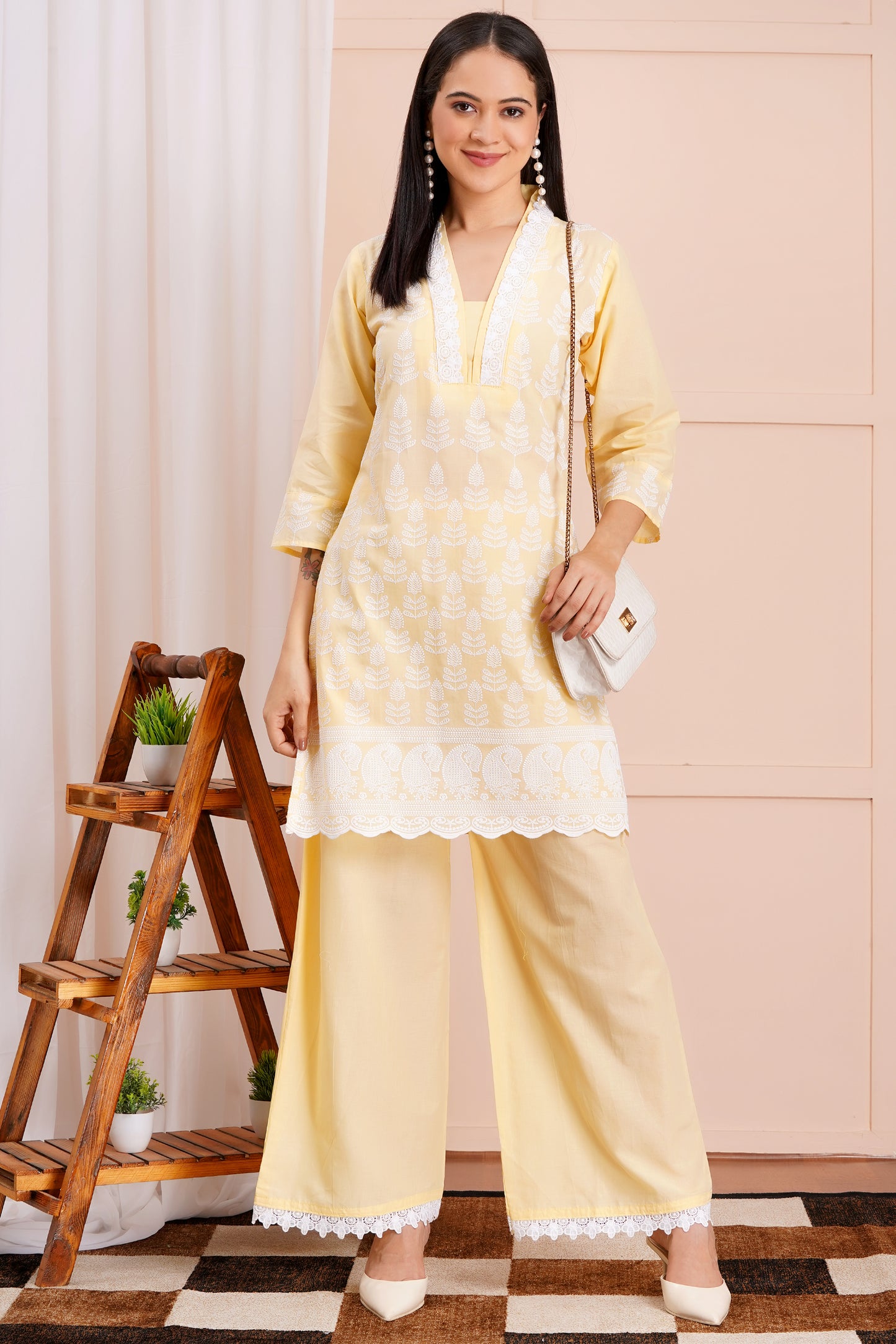Sunshine Chikankari Co-ord Set