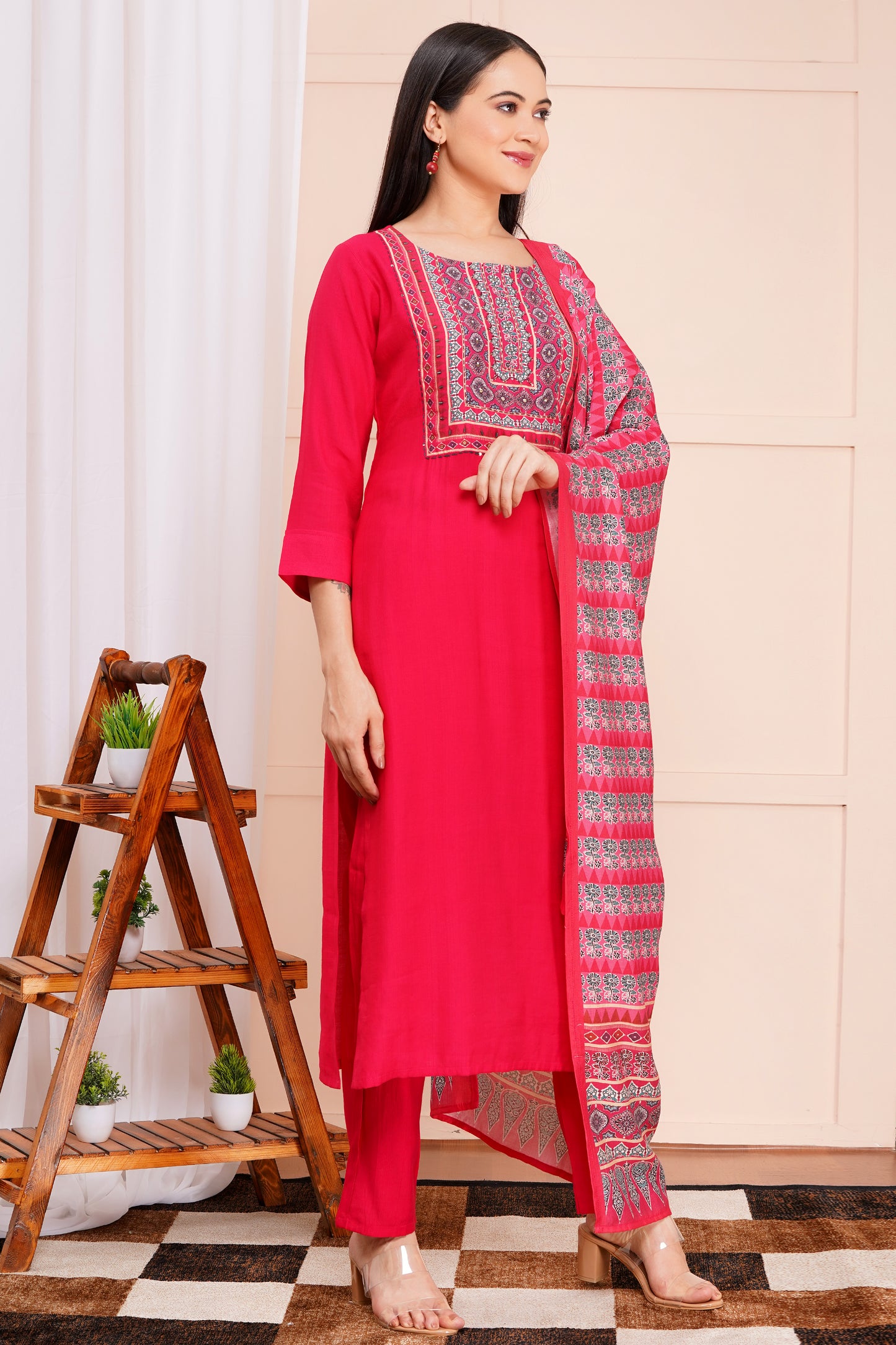 Rouge Rhapsody Pant Set with Dupatta