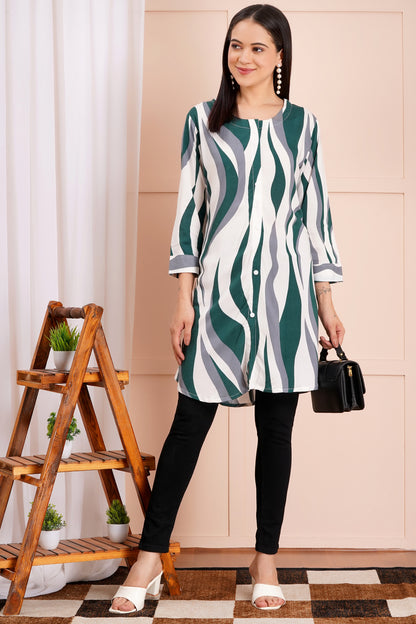 Wavy Wanderer Striped Short Kurti