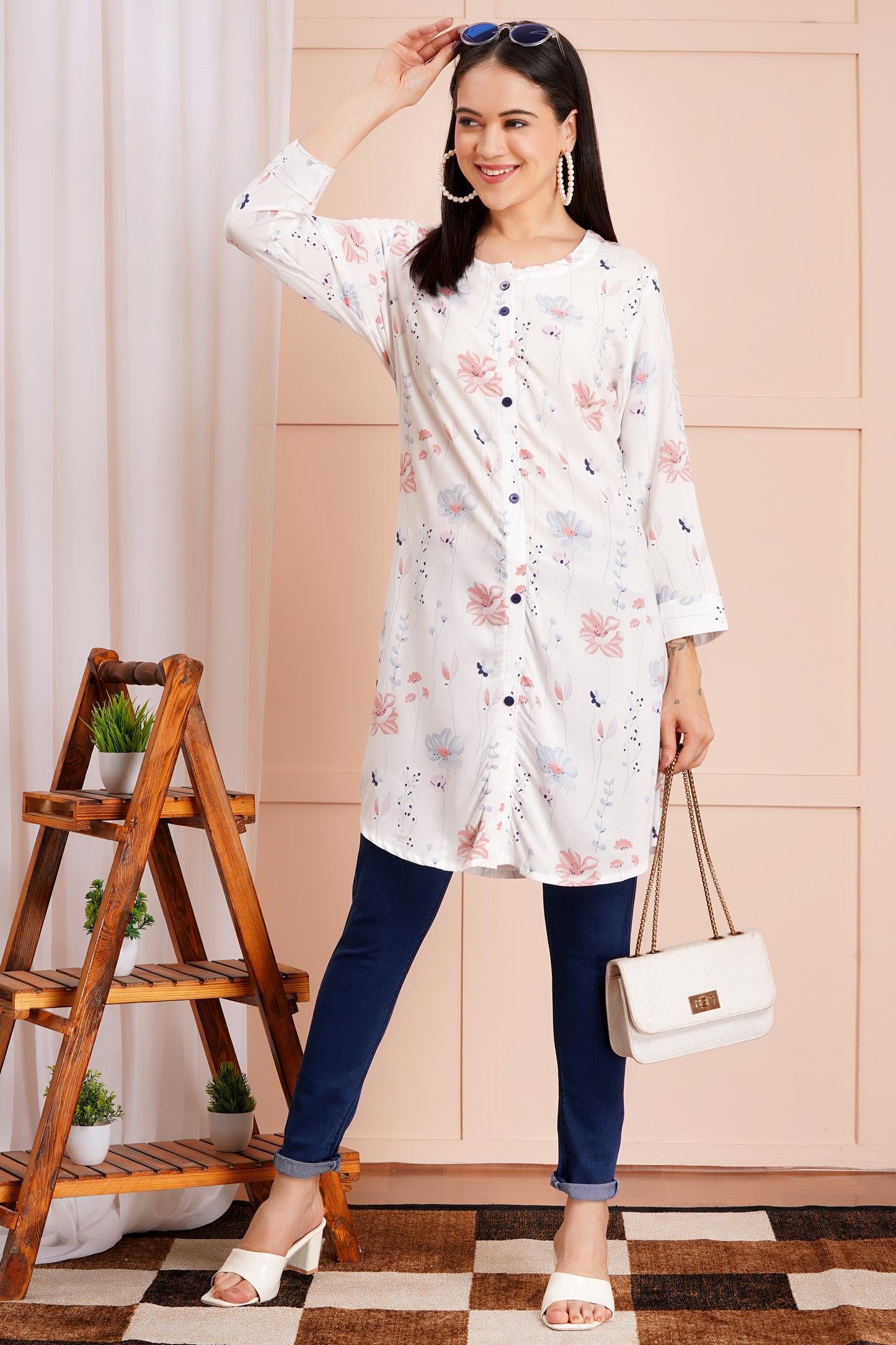 Whimsical Bloom Short Kurti