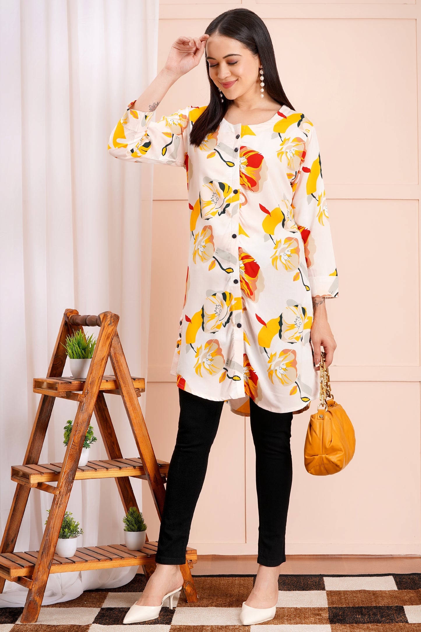 Sunshine Bloom Short Kurti