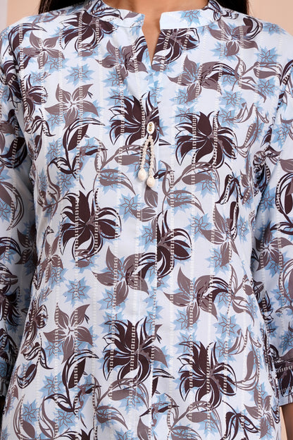 Sky Bloom Printed Kurti