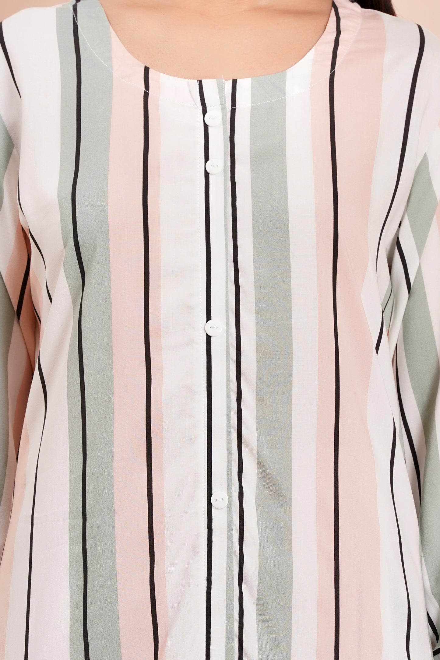 Pastel Pinstripe Long Co-ord Set