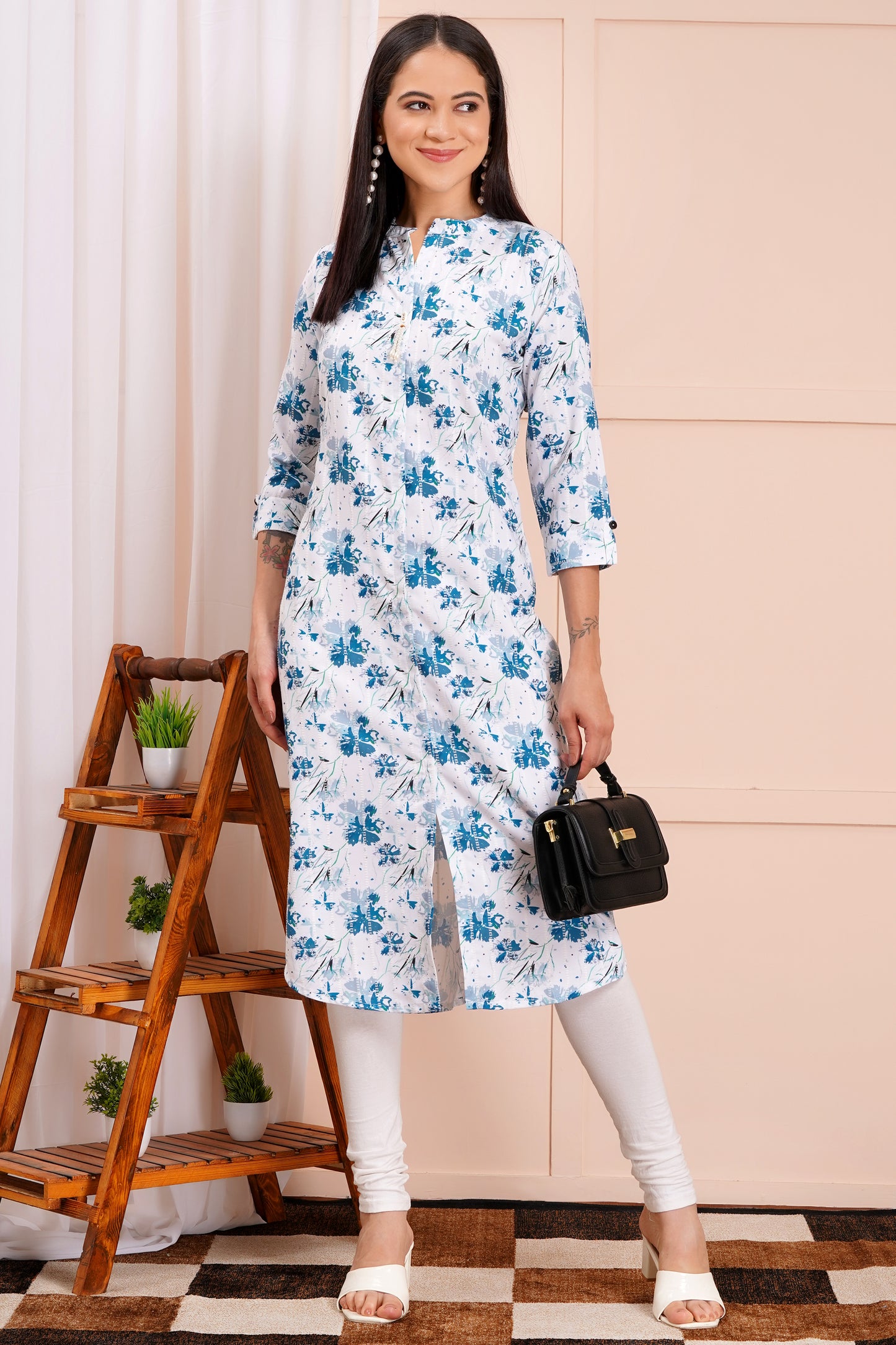 Blue Breeze Floral Printed Kurti