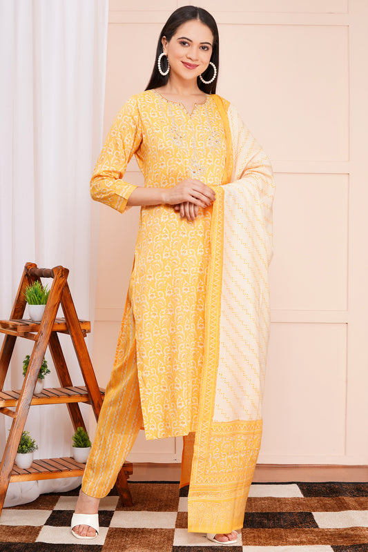 Marigold Muse Pant Set with Dupatta