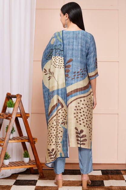 Indigo Drift Pant Set with Dupatta