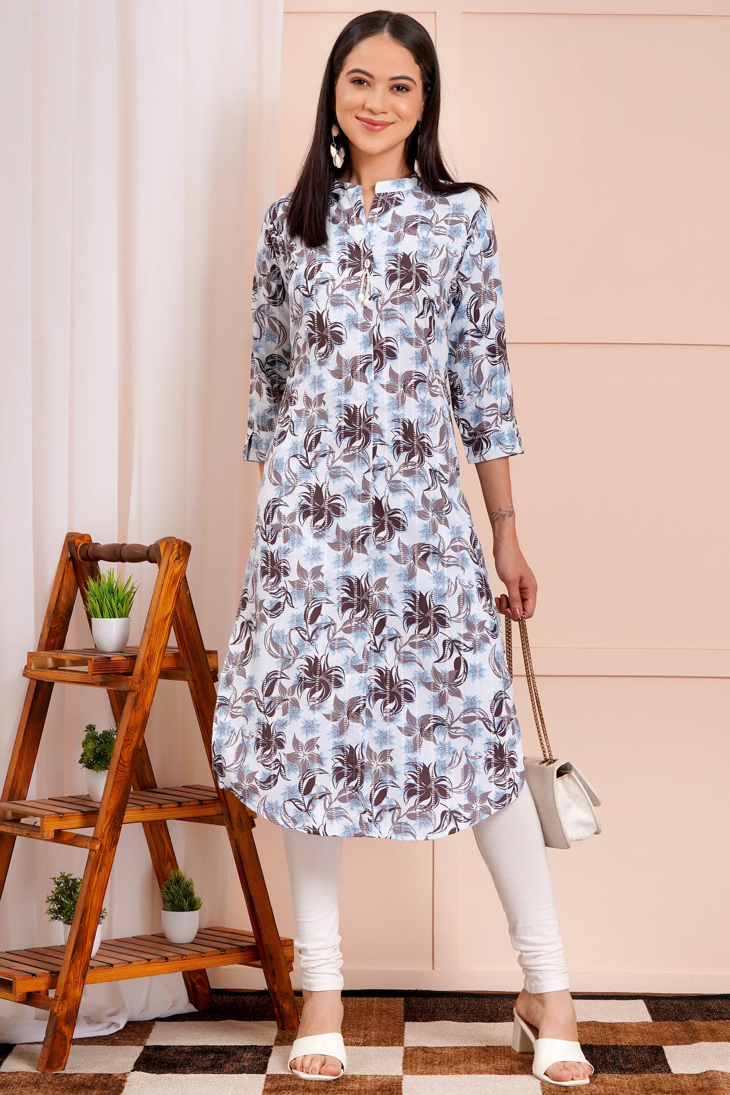 Sky Bloom Printed Kurti