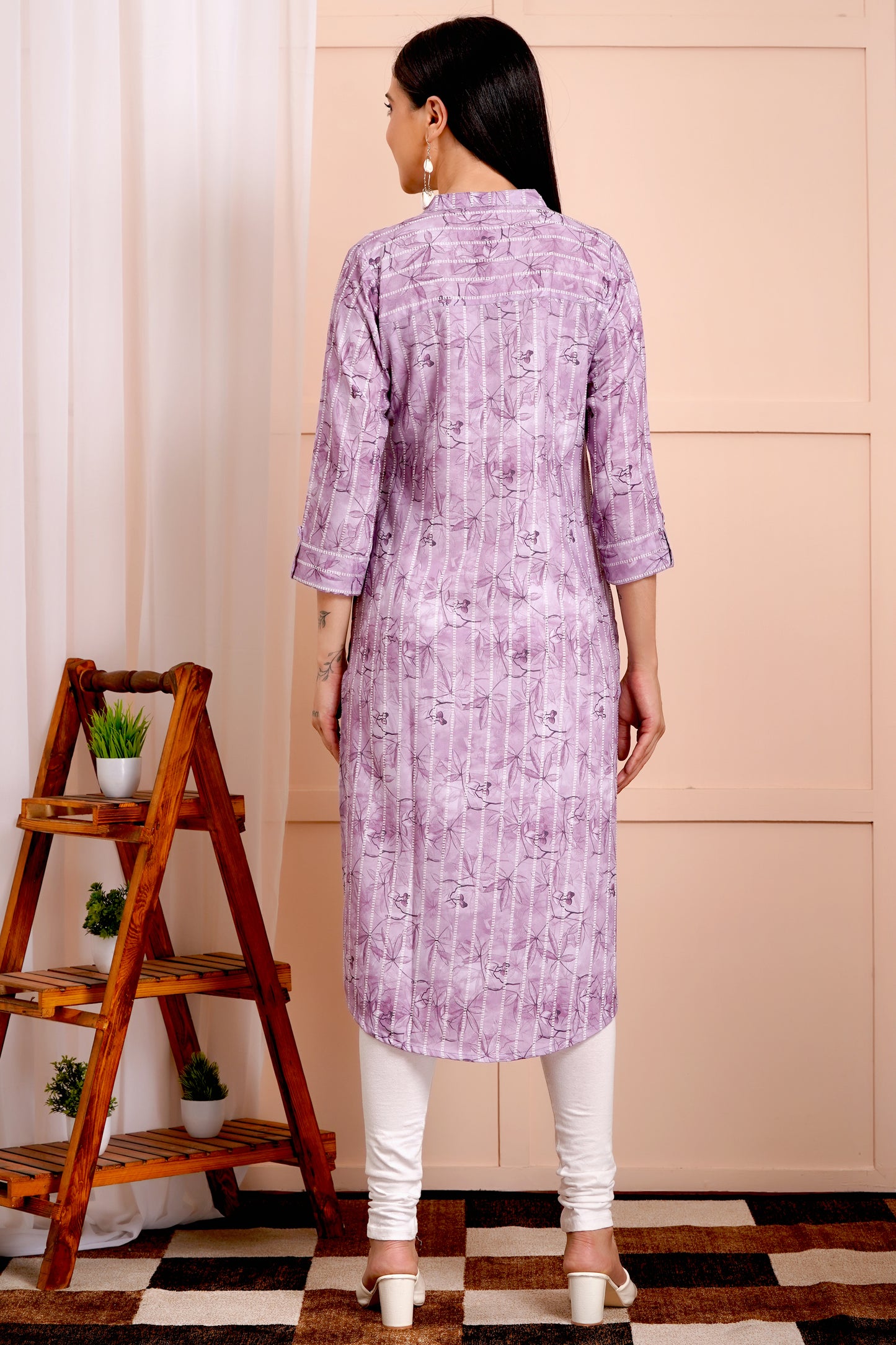 Elegant Lilac Printed Kurti
