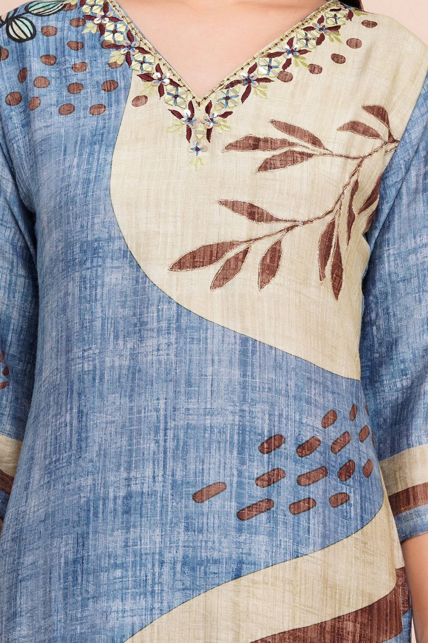 Indigo Drift Pant Set with Dupatta