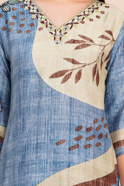 Indigo Drift Pant Set with Dupatta