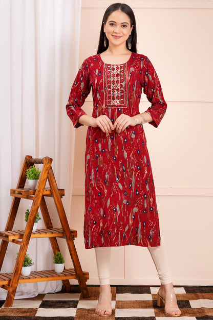 Scarlet Charm Printed Kurti