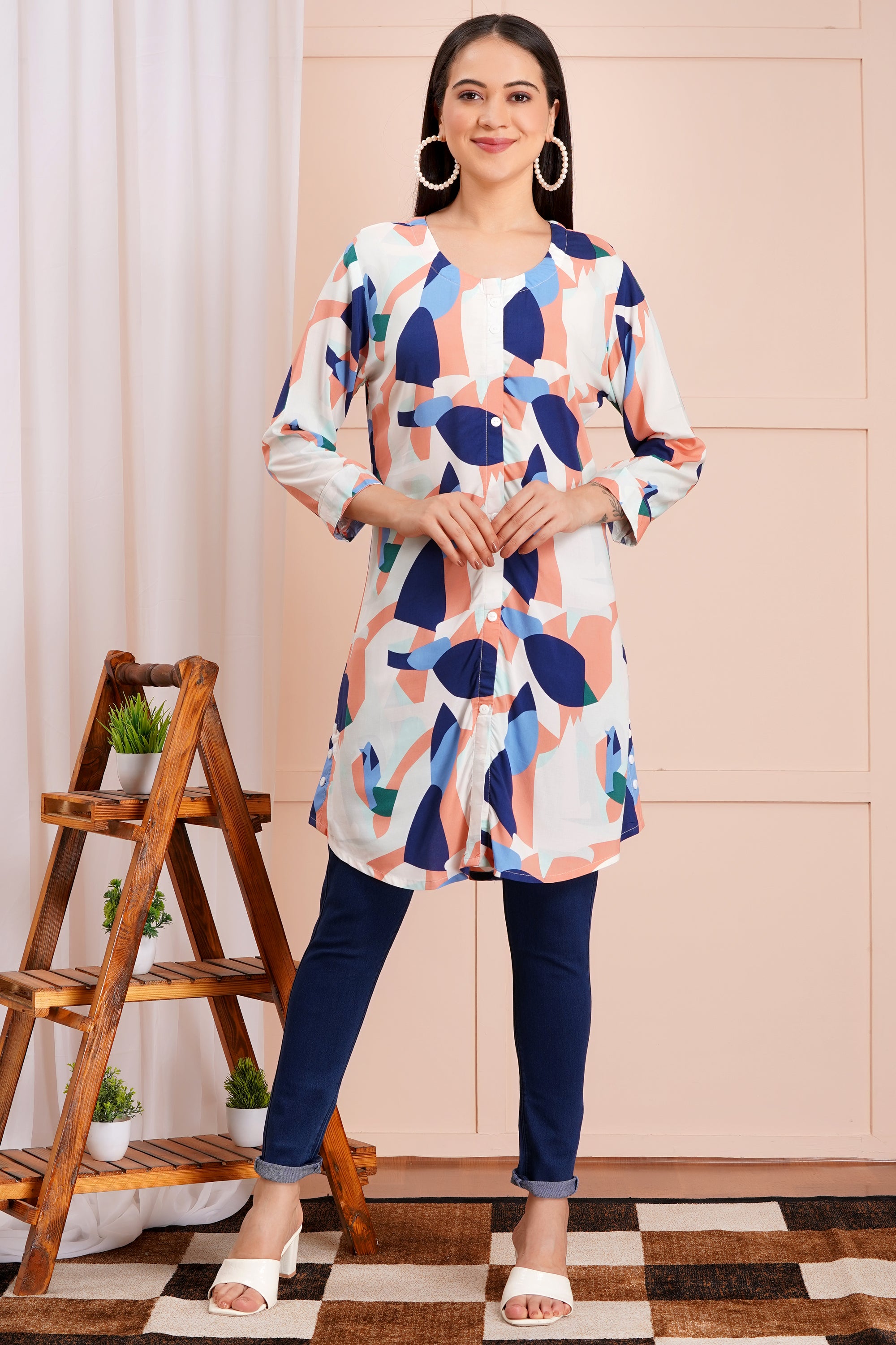 Abstract Print Short Kurti