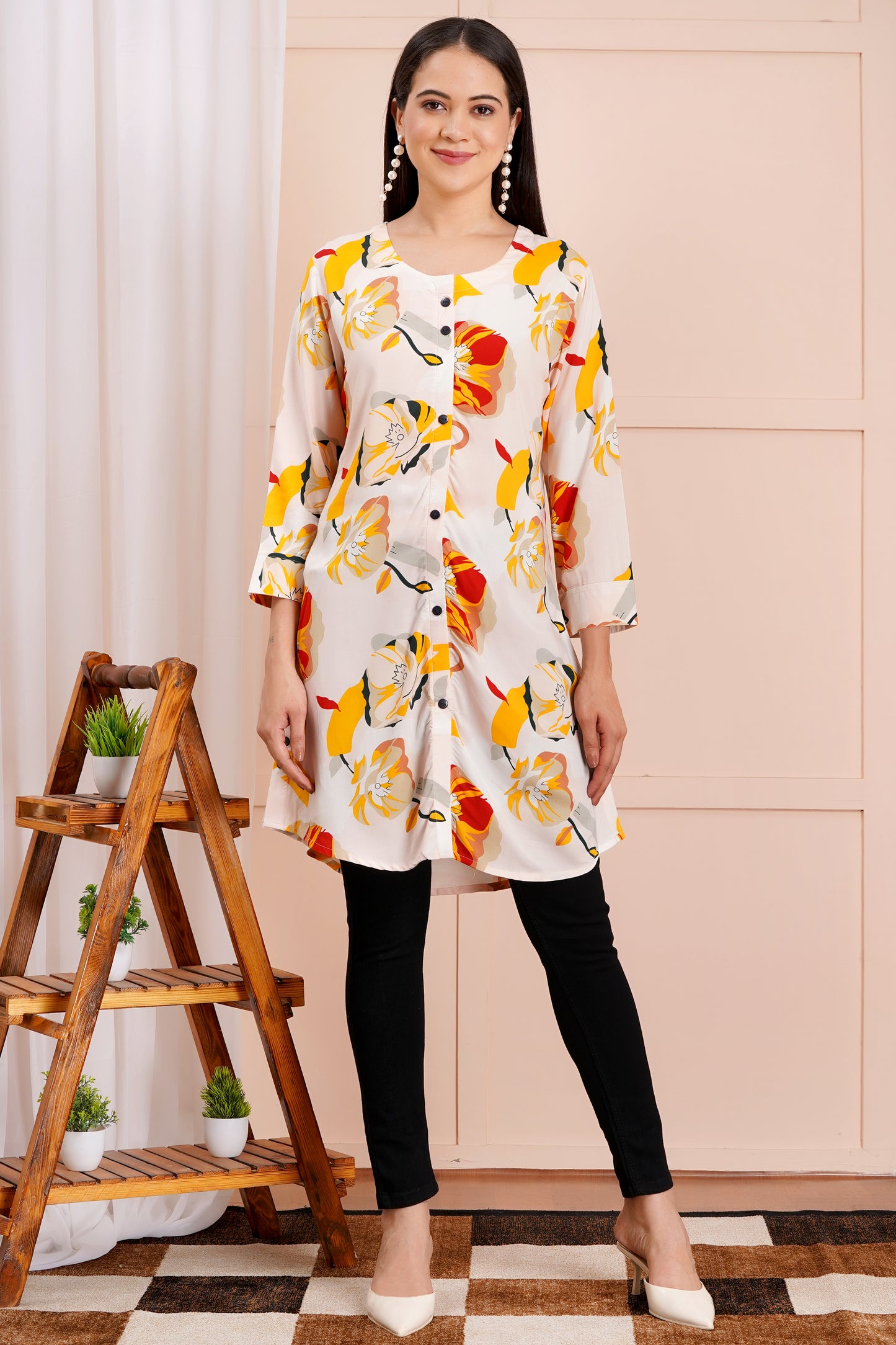 Sunshine Bloom Short Kurti