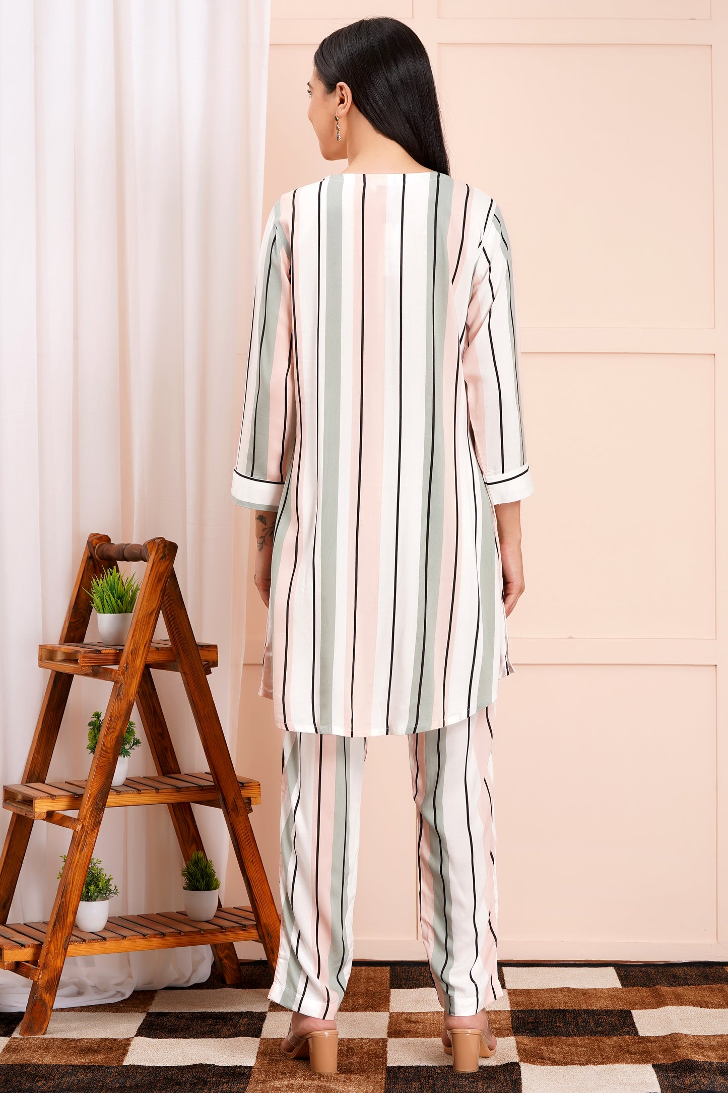 Pastel Pinstripe Long Co-ord Set