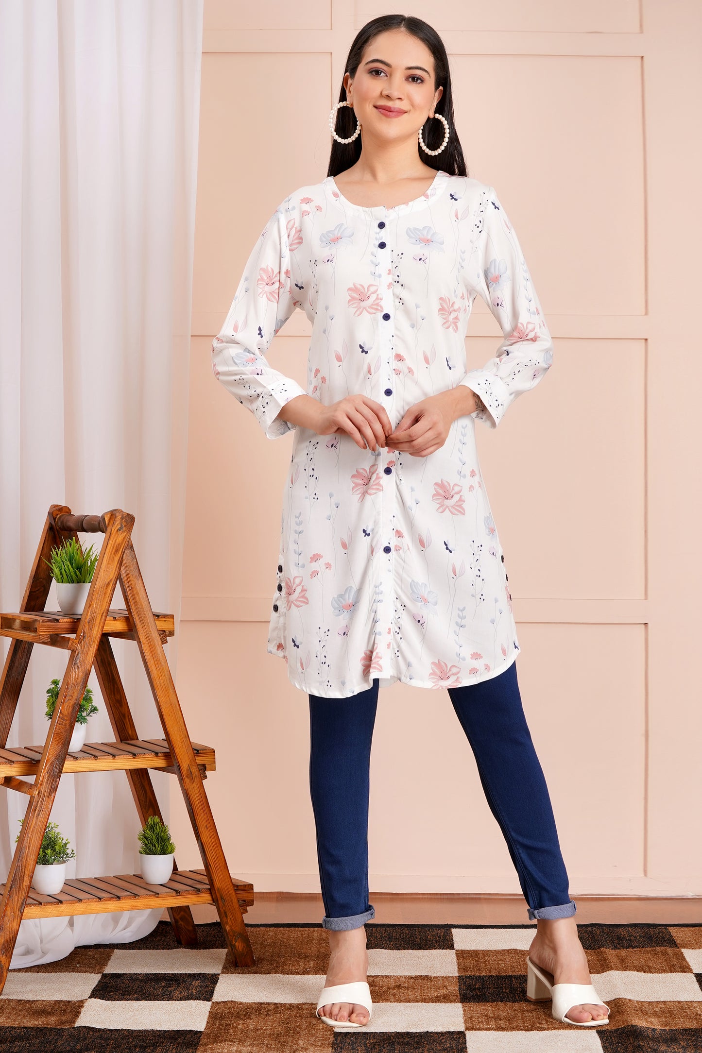 Whimsical Bloom Short Kurti