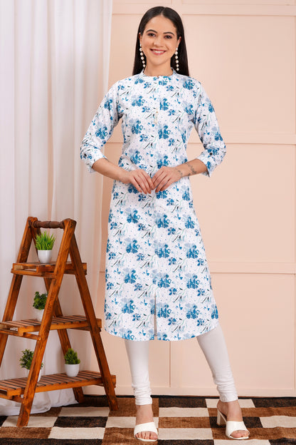 Blue Breeze Floral Printed Kurti
