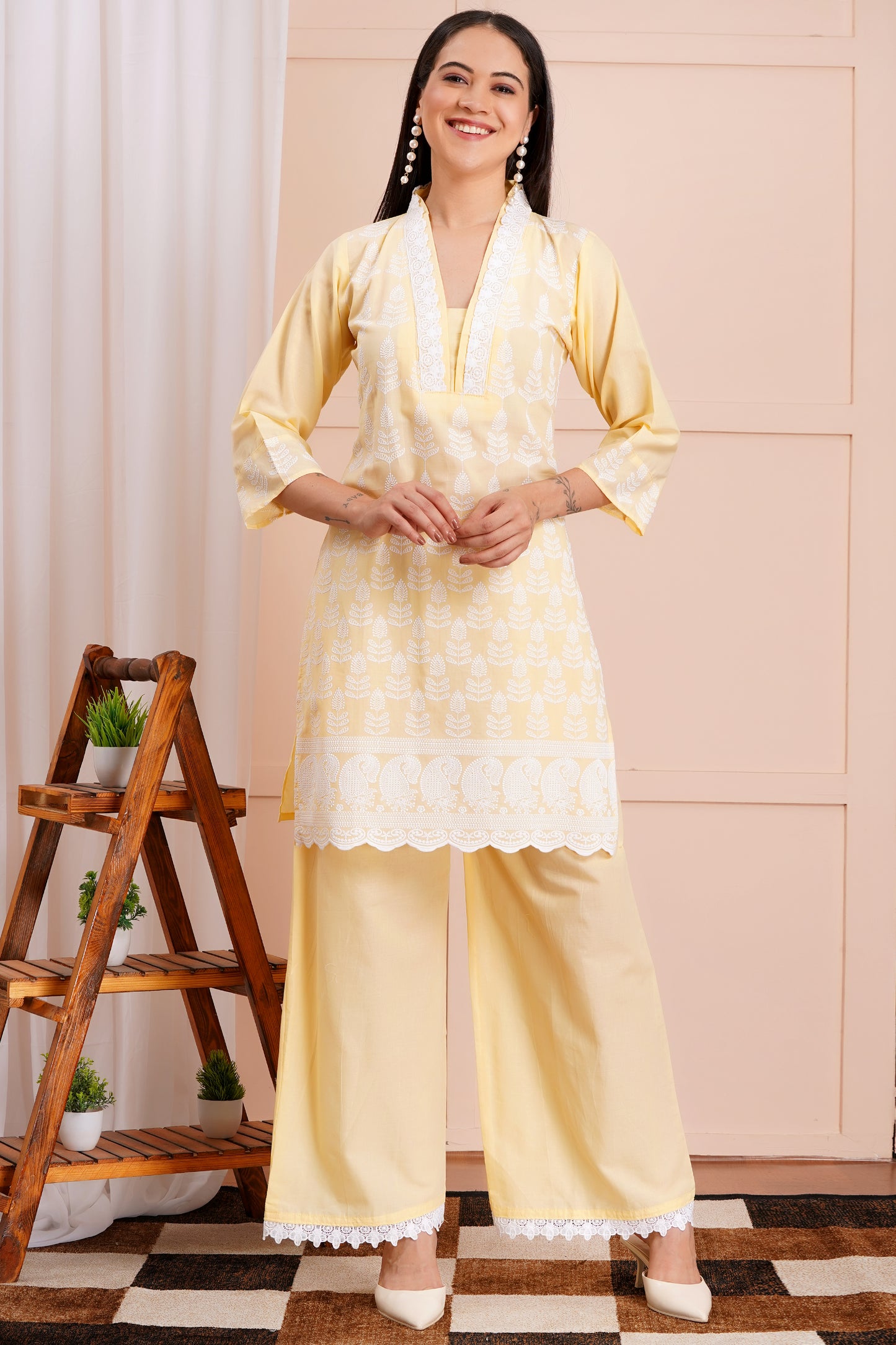 Sunshine Chikankari Co-ord Set