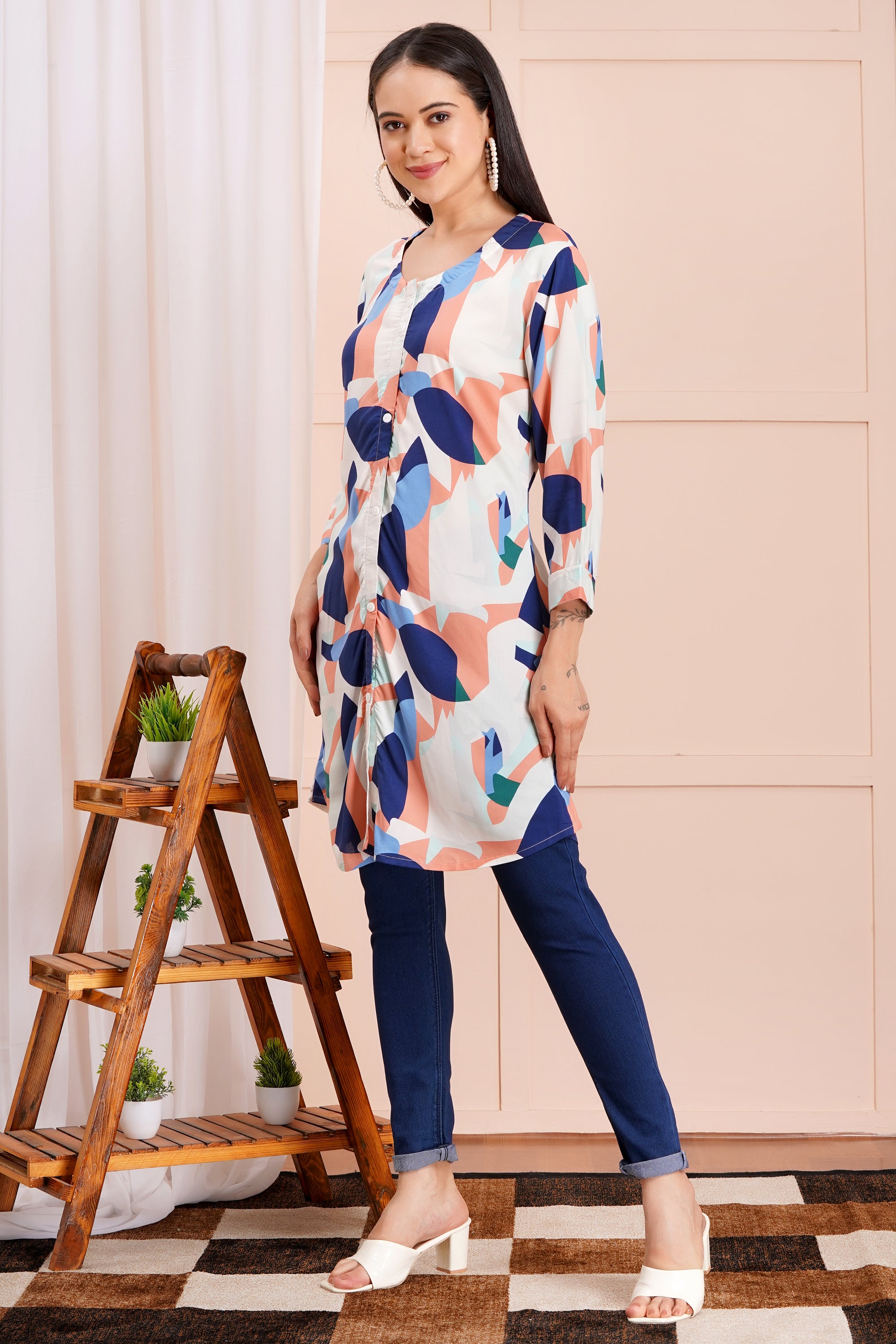 Abstract Print Short Kurti