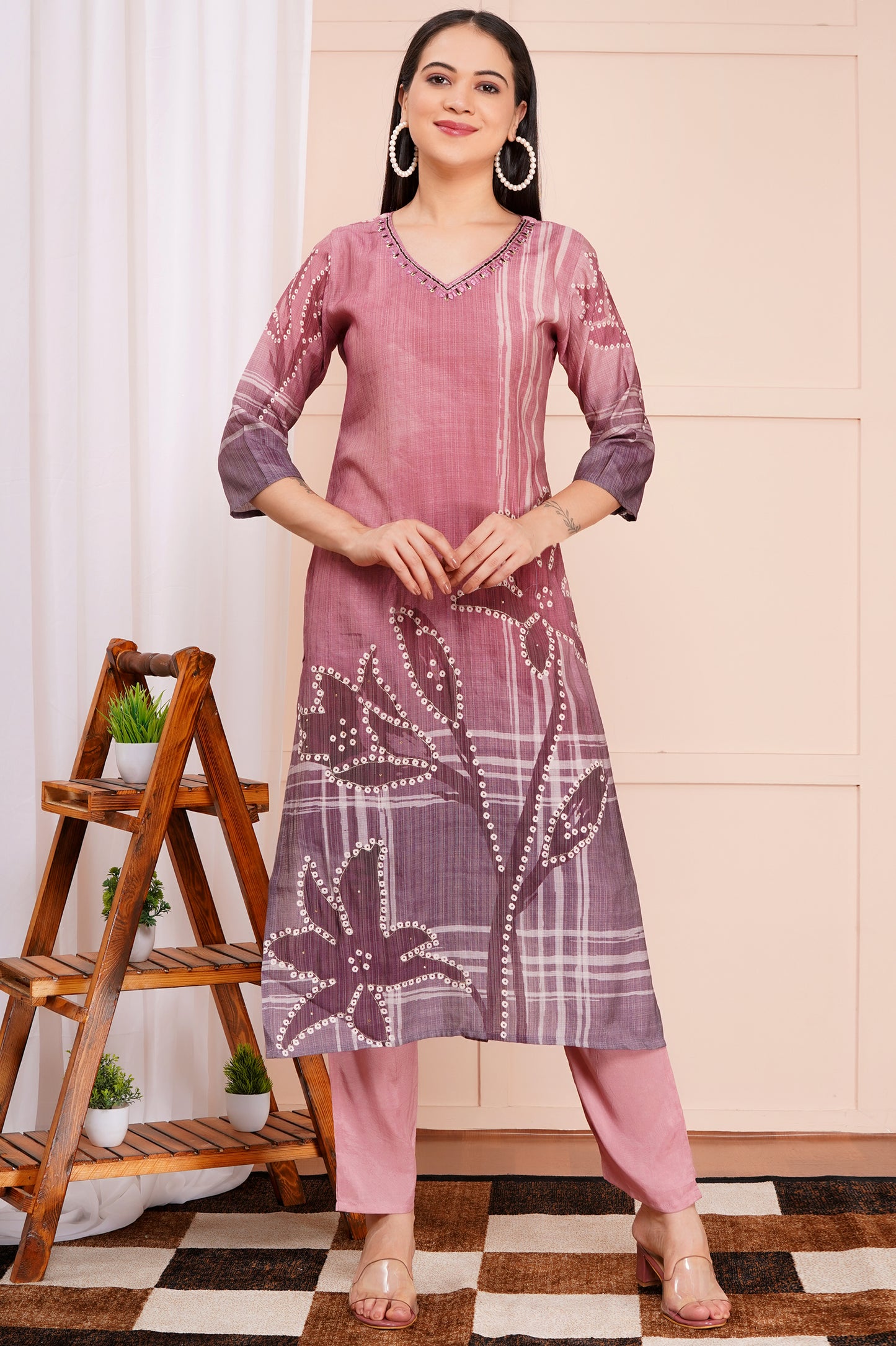 Mauve Sunset Pant Set with Dupatta