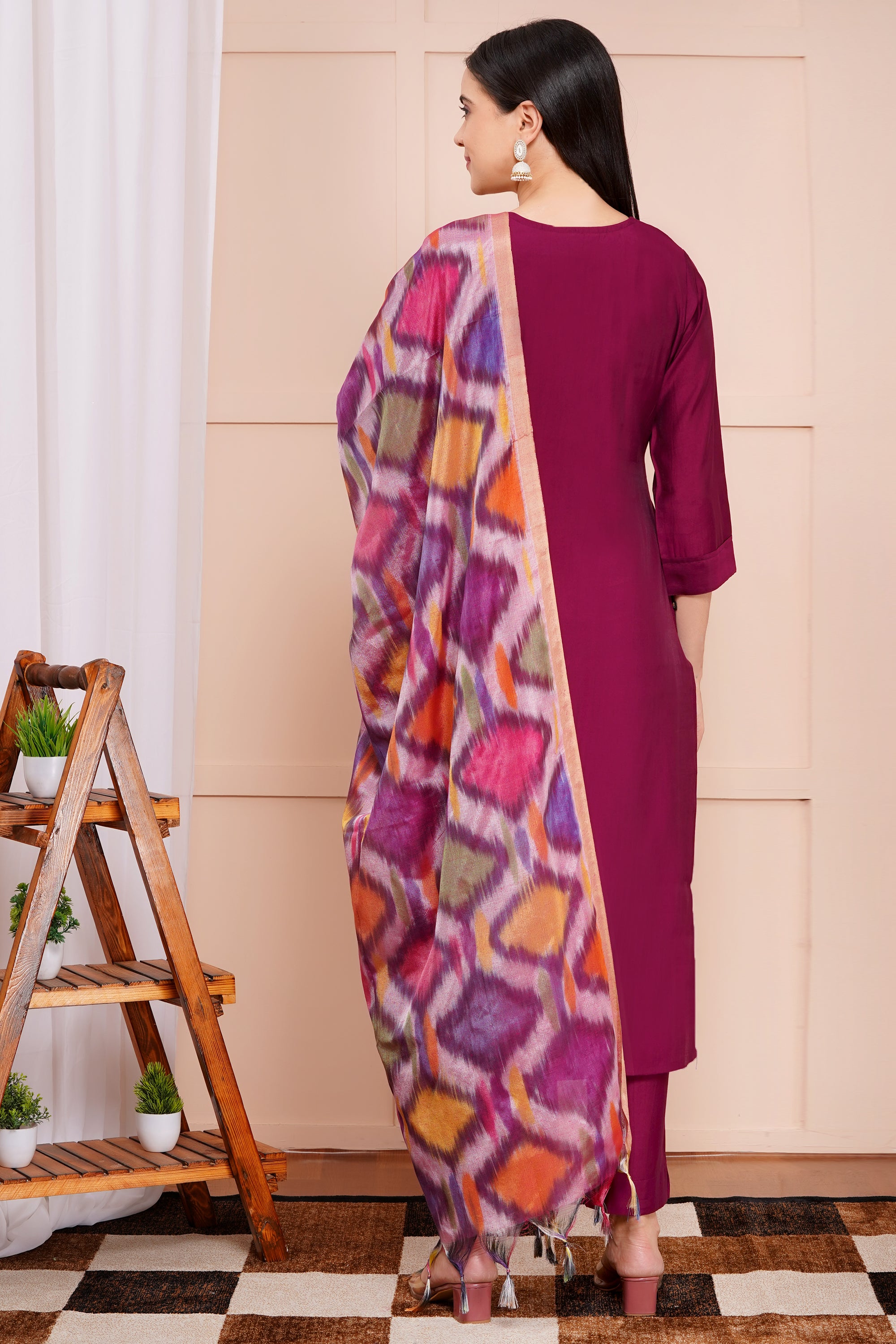 Berry Bliss Pant Set with Dupatta
