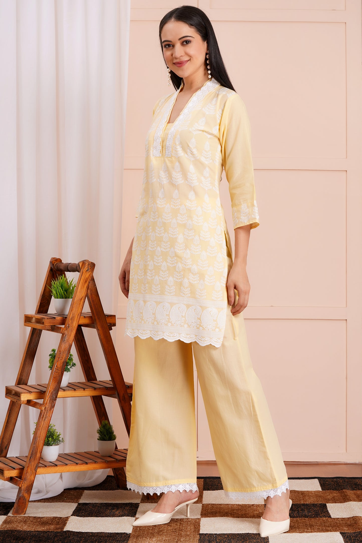 Sunshine Chikankari Co-ord Set
