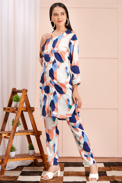 Abstract Print Long Co-ord Set