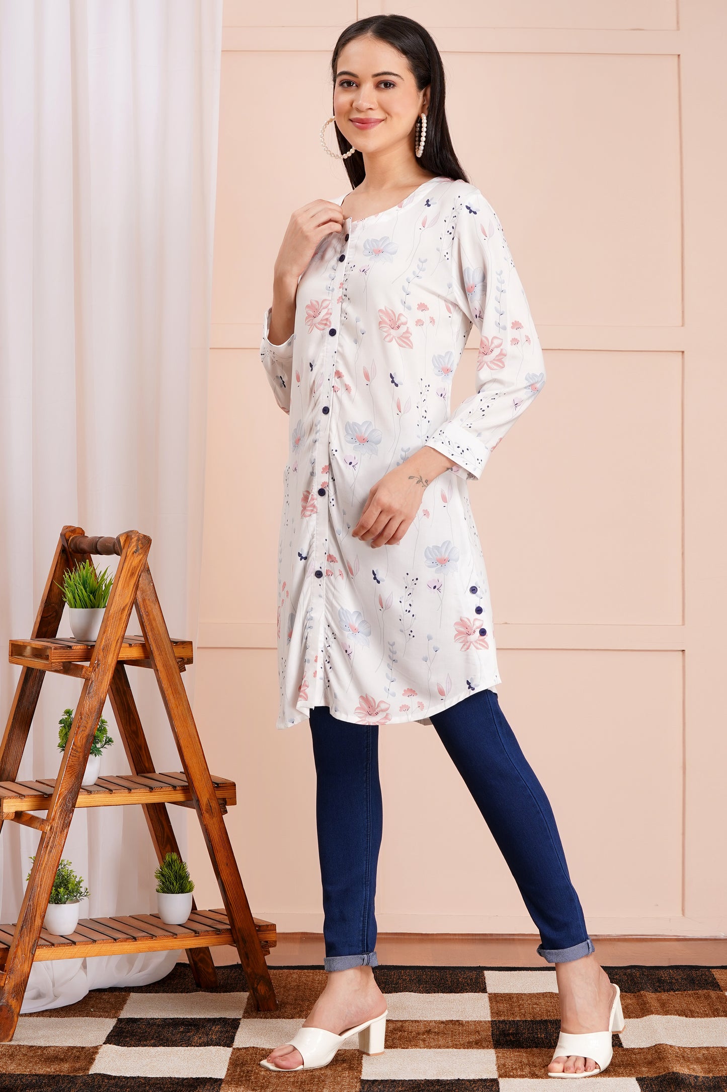 Whimsical Bloom Short Kurti