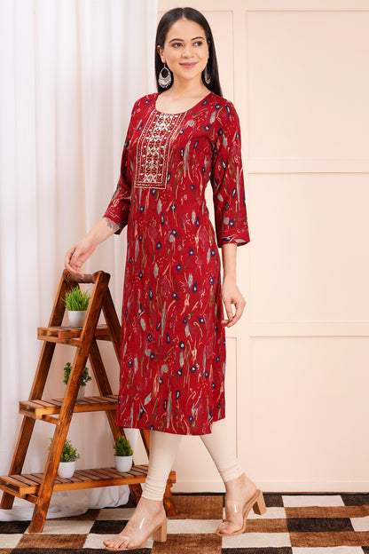 Scarlet Charm Printed Kurti