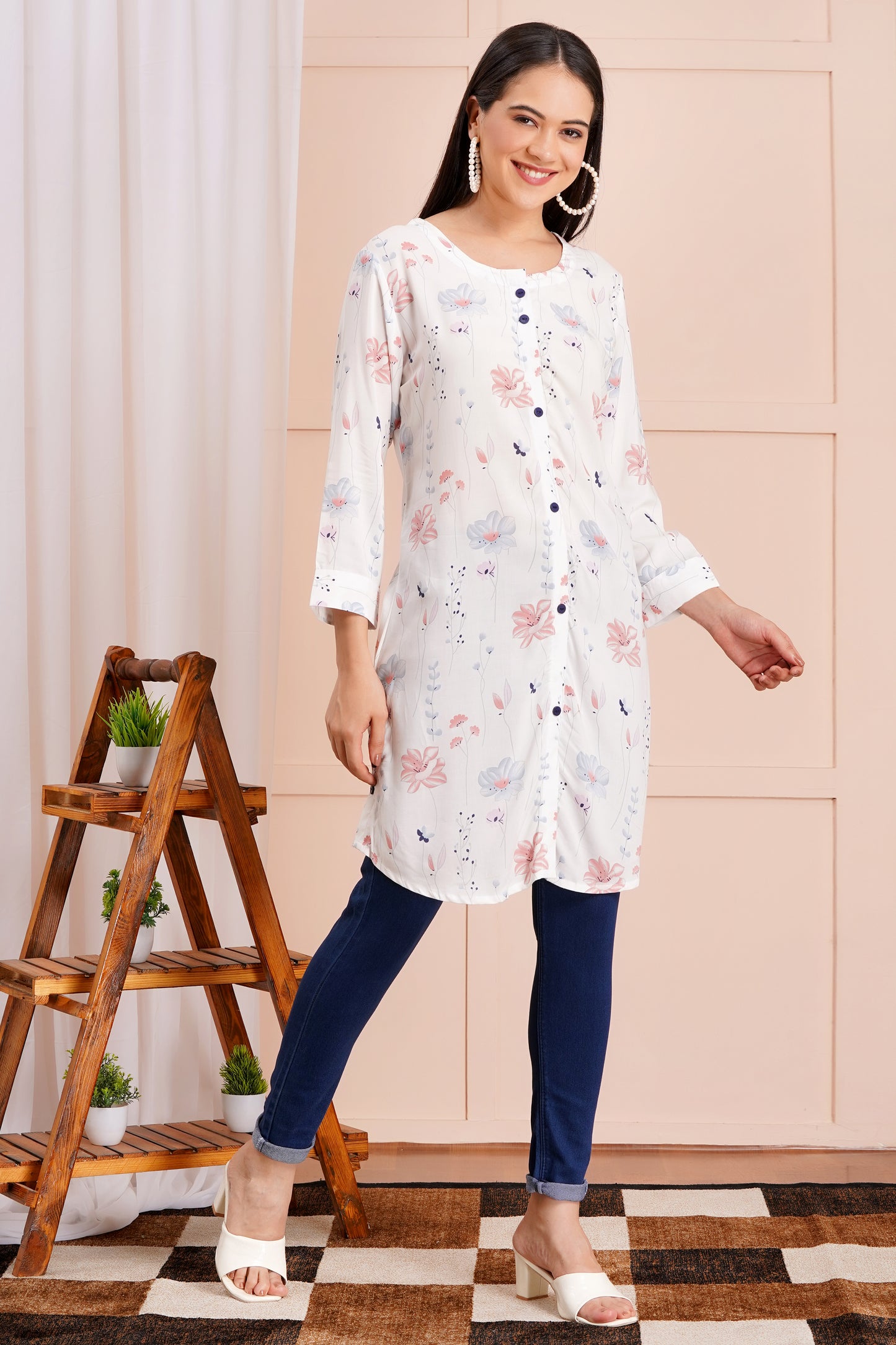 Whimsical Bloom Short Kurti