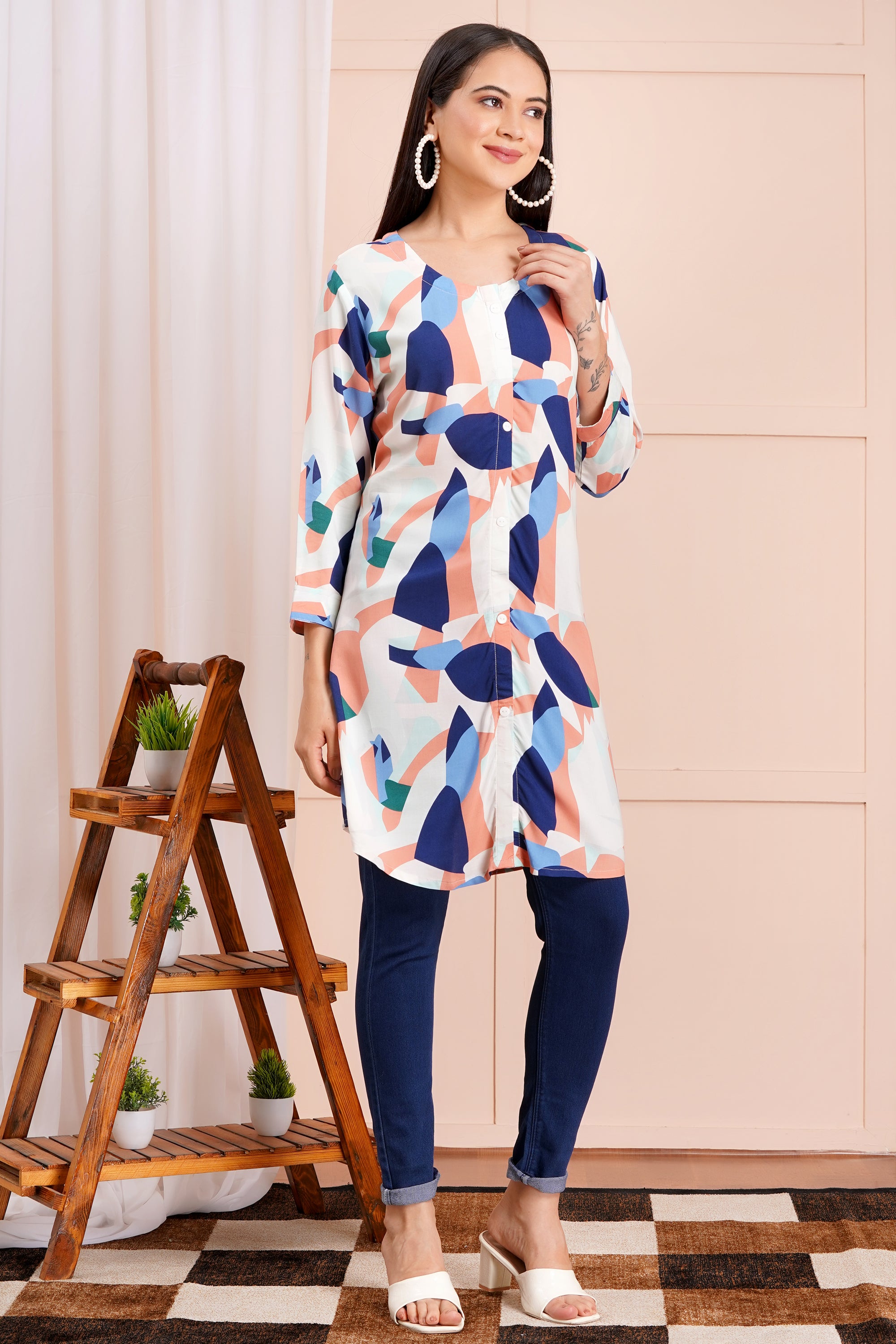 Abstract Print Short Kurti