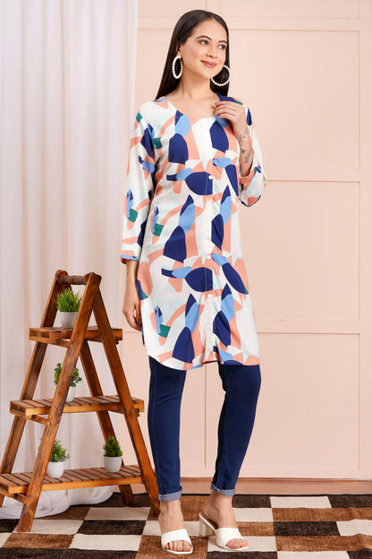 Abstract Print Short Kurti