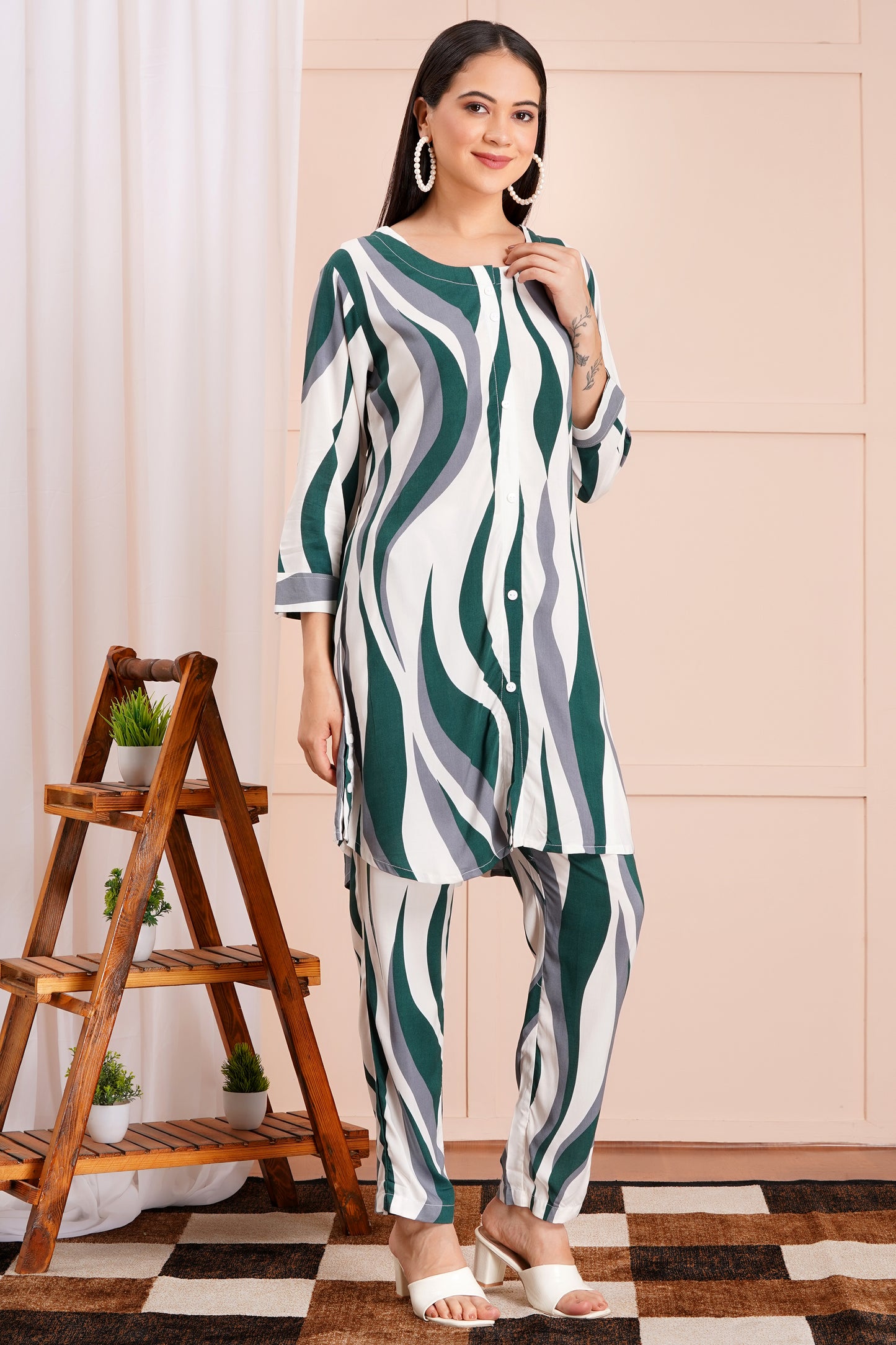 Wavy Wanderer Striped Long Co-ord Set
