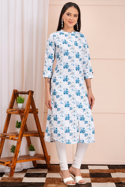 Blue Breeze Floral Printed Kurti
