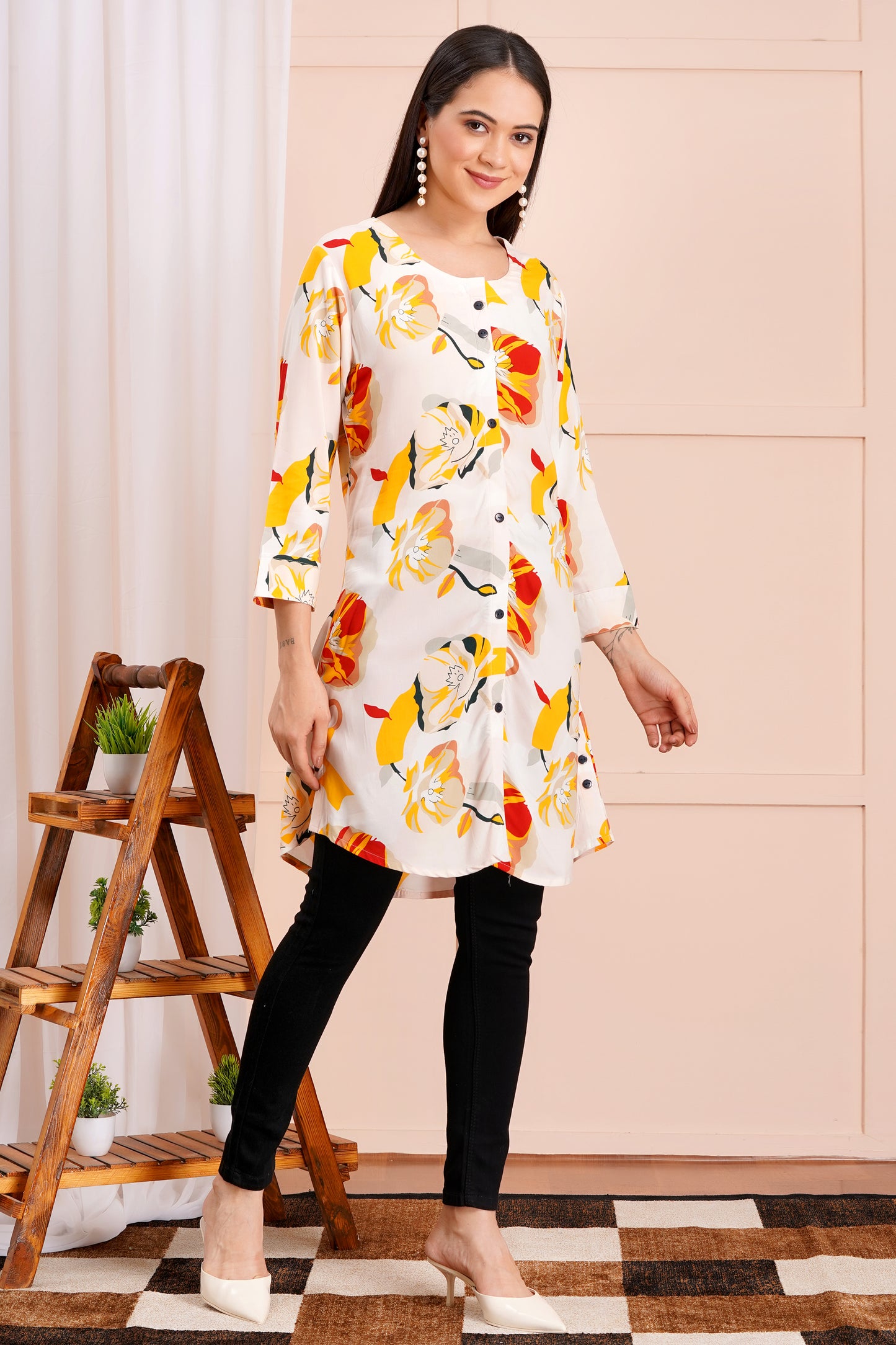 Sunshine Bloom Short Kurti