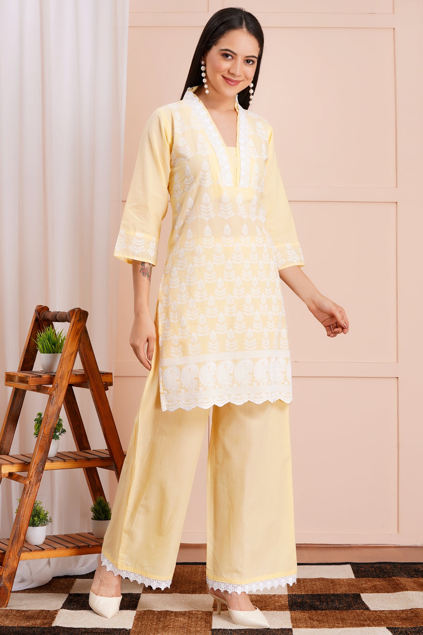 Sunshine Chikankari Co-ord Set
