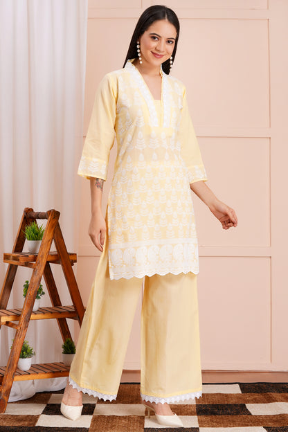 Sunshine Chikankari Fancy Co-ord Set