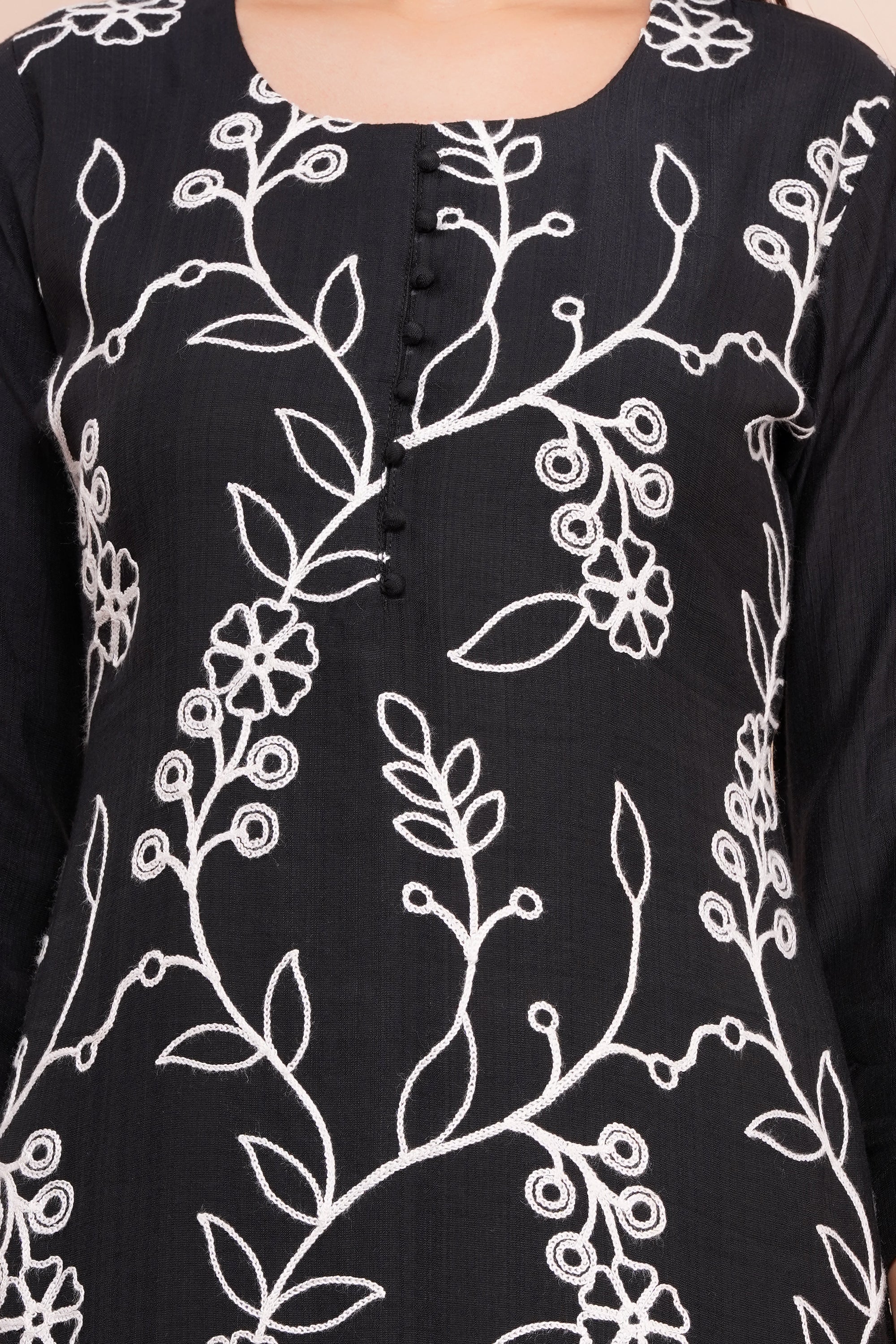 Midnight Bloom Pant Set with Dupatta