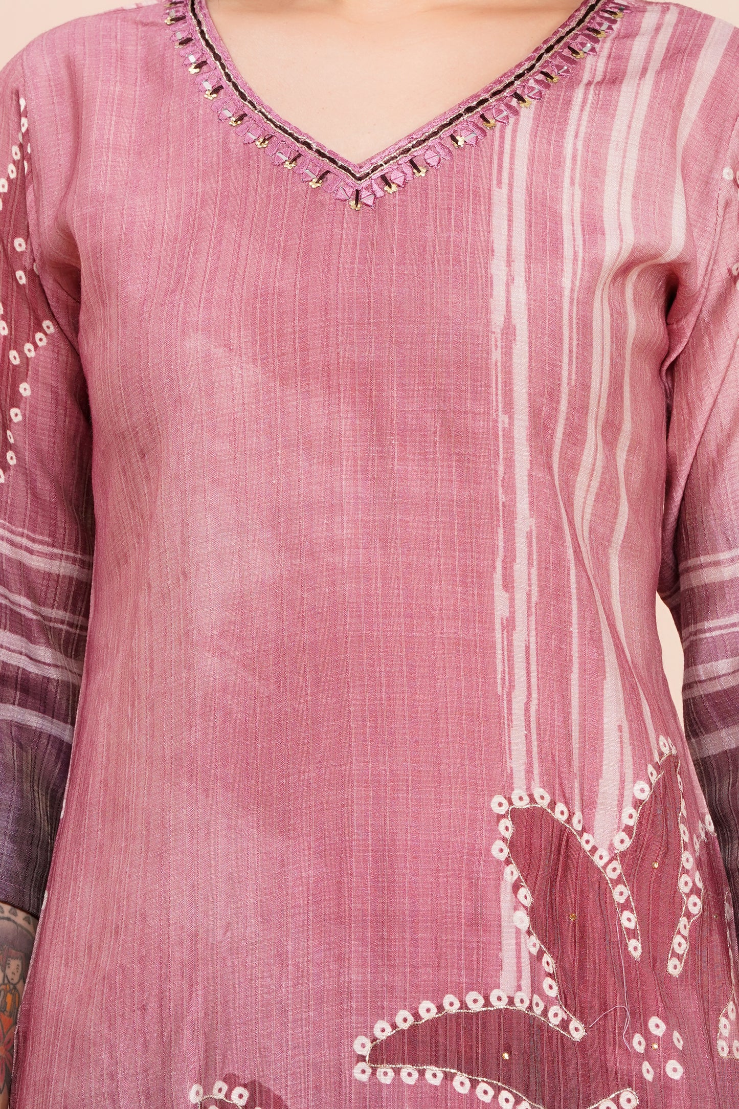 Mauve Sunset Pant Set with Dupatta