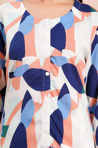 Abstract Print Long Co-ord Set